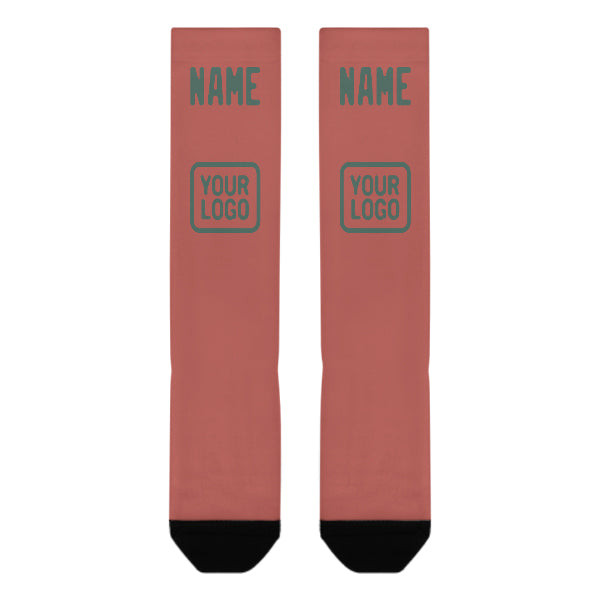 Custom Copper Rose Blue Green Knee-High Sock