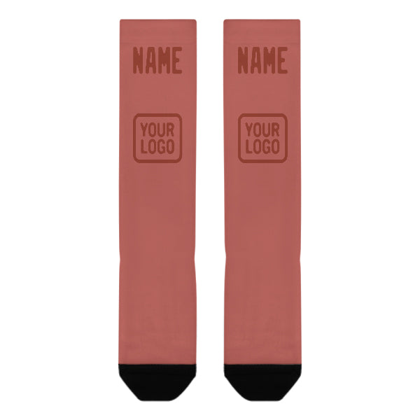 Custom Copper Rose Coral Red Knee-High Sock
