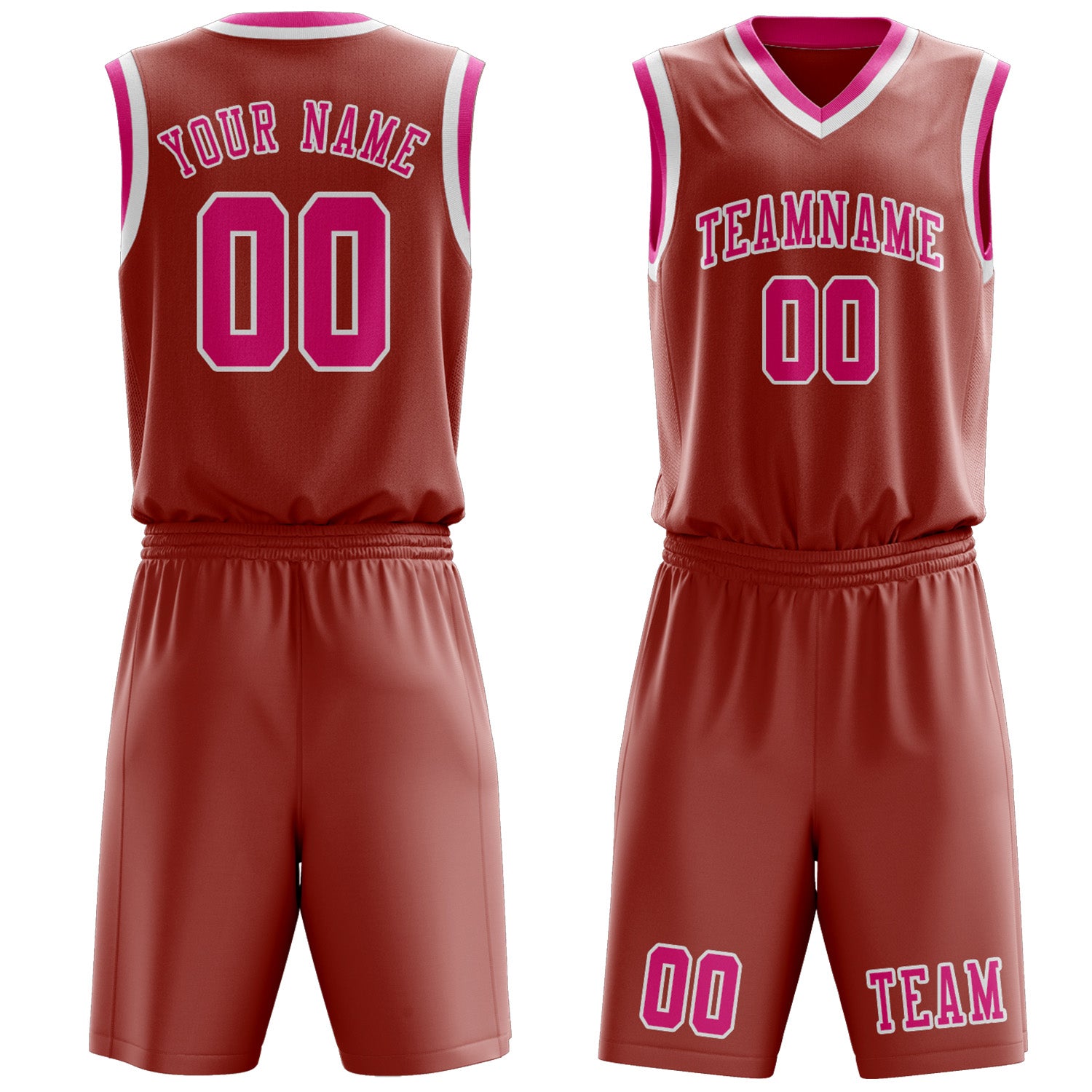 Custom Copper Rose Pink Basketball Set