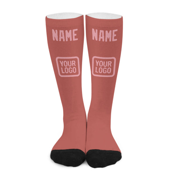 Custom Copper Rose Light Pink Knee-High Sock