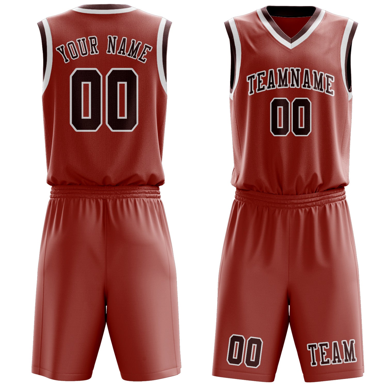 Custom Copper Rose Crimson Red Basketball Set