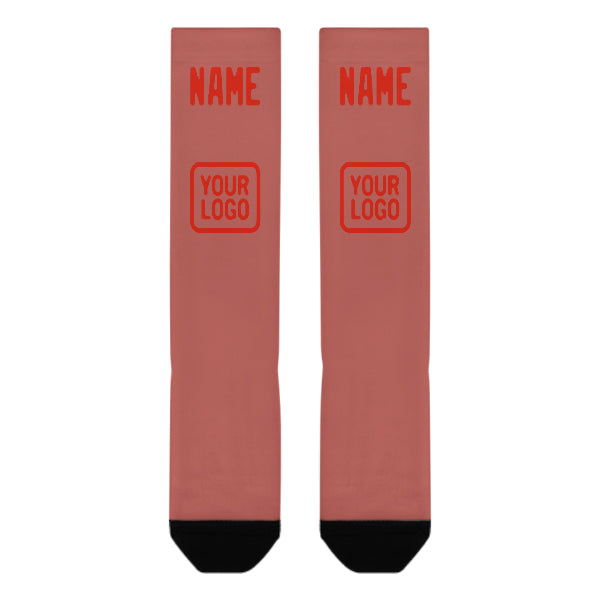 Custom Copper Rose Orange Red Knee-High Sock