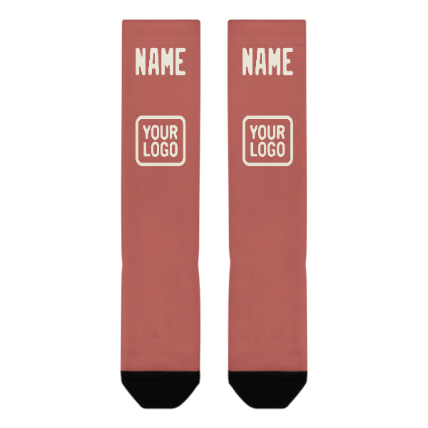 Custom Copper Rose Cream Knee-High Sock
