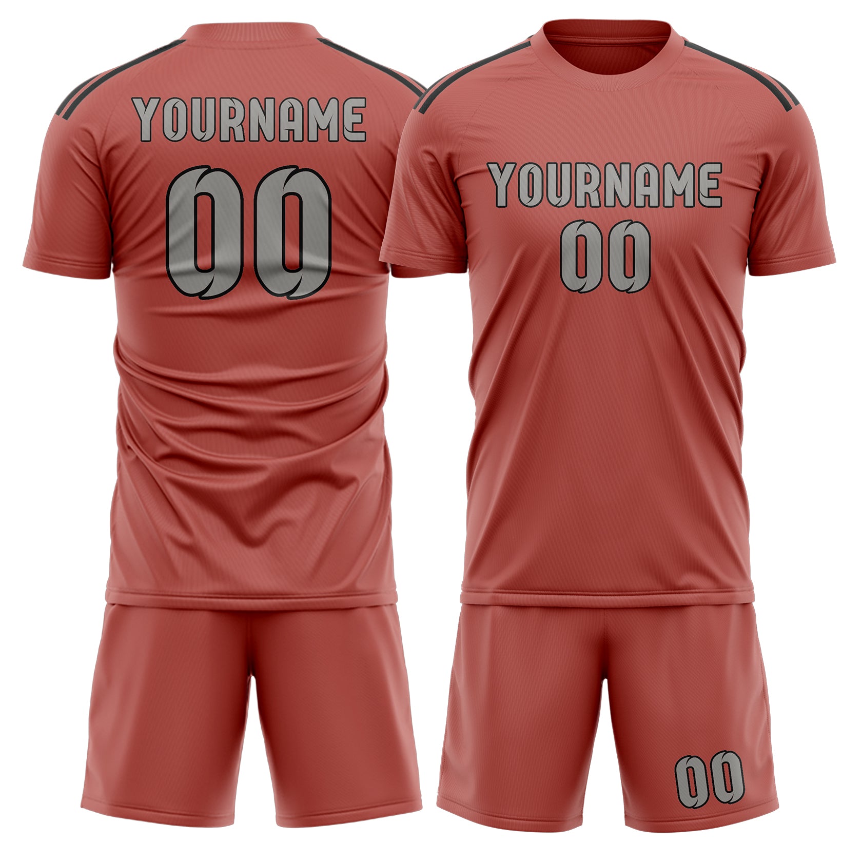 Custom Copper Rose Gray Soccer Set