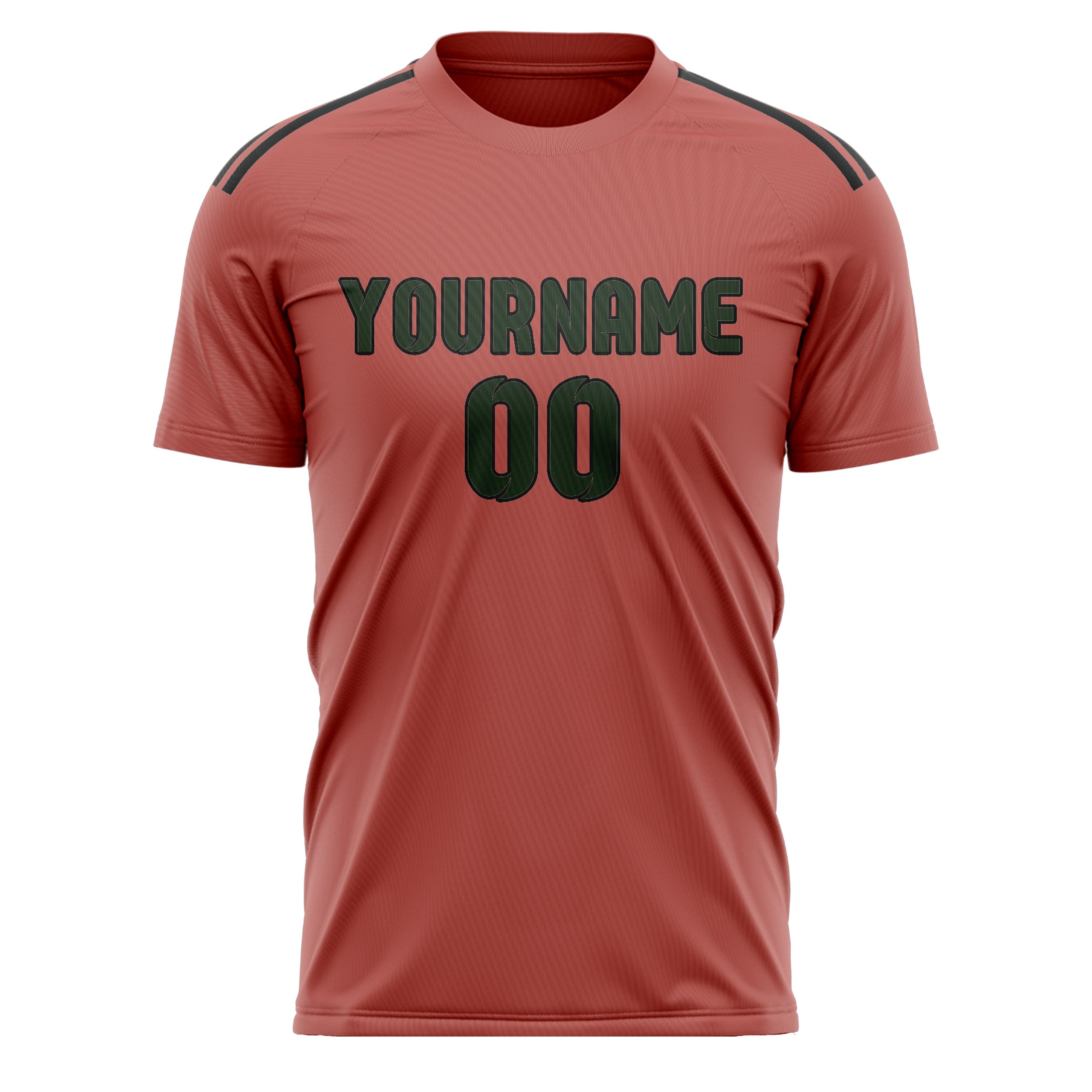 Custom Copper Rose Dark Green Soccer Jersey