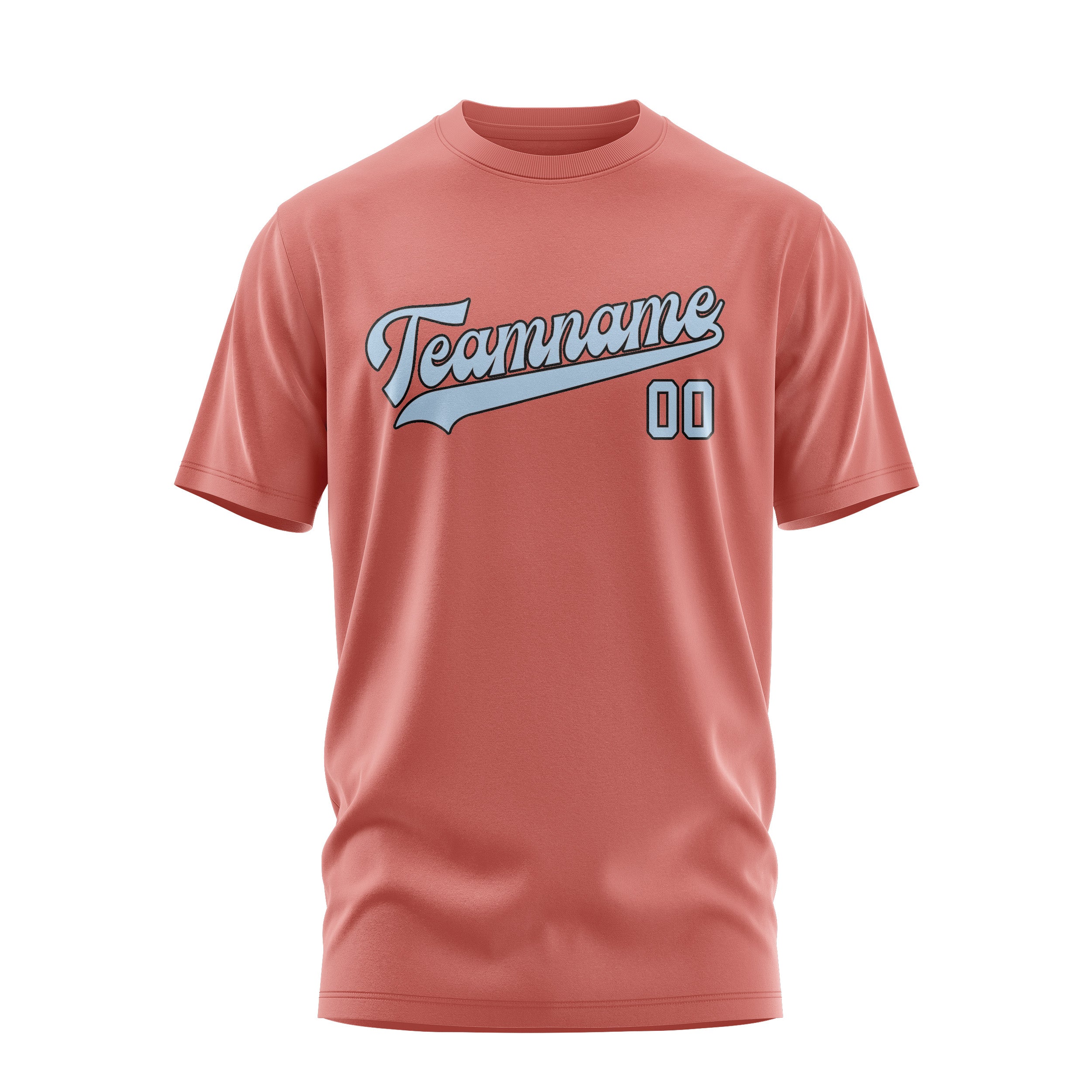Custom Copper Rose Light Blue T-Shirt