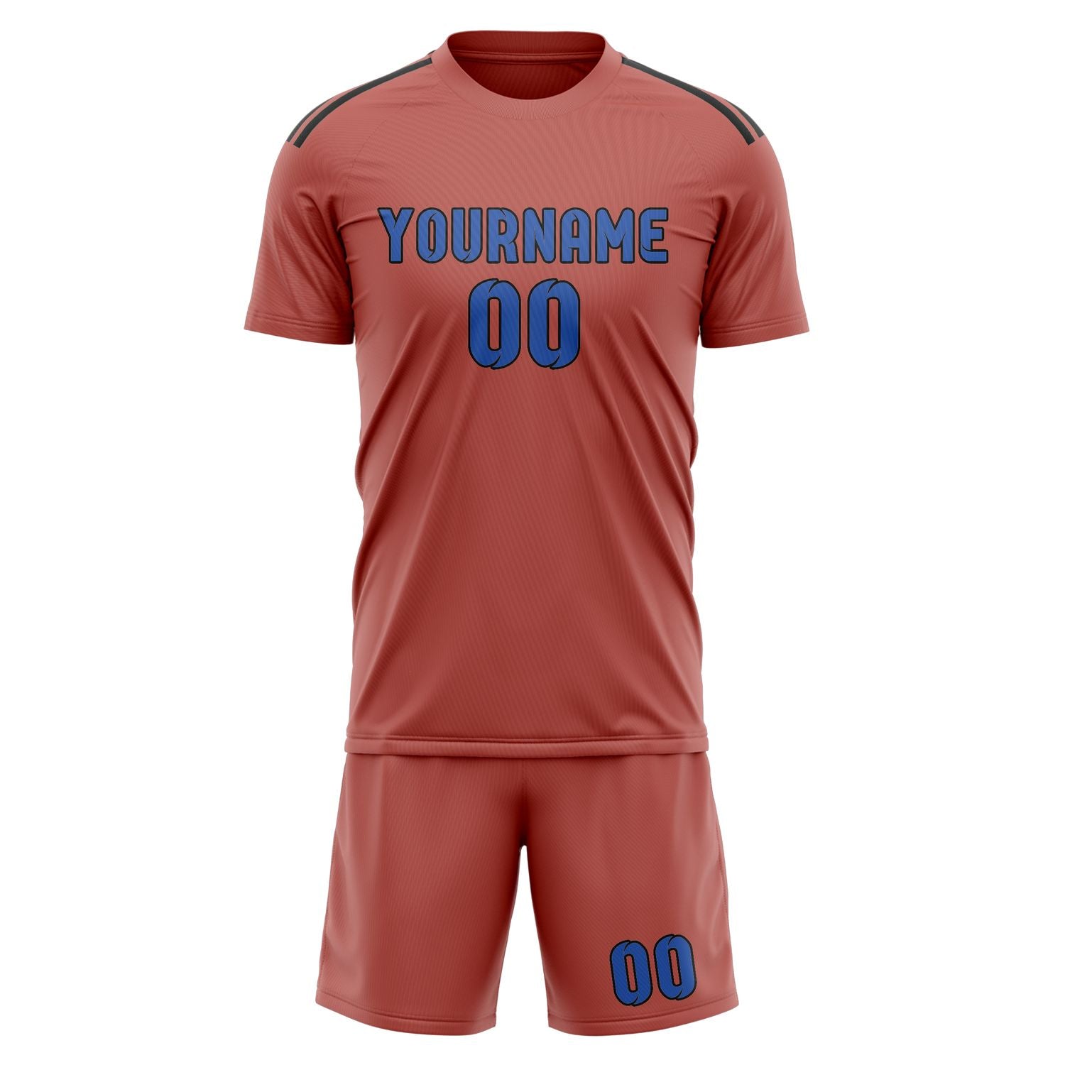 Custom Copper Rose Sky Blue Soccer Set
