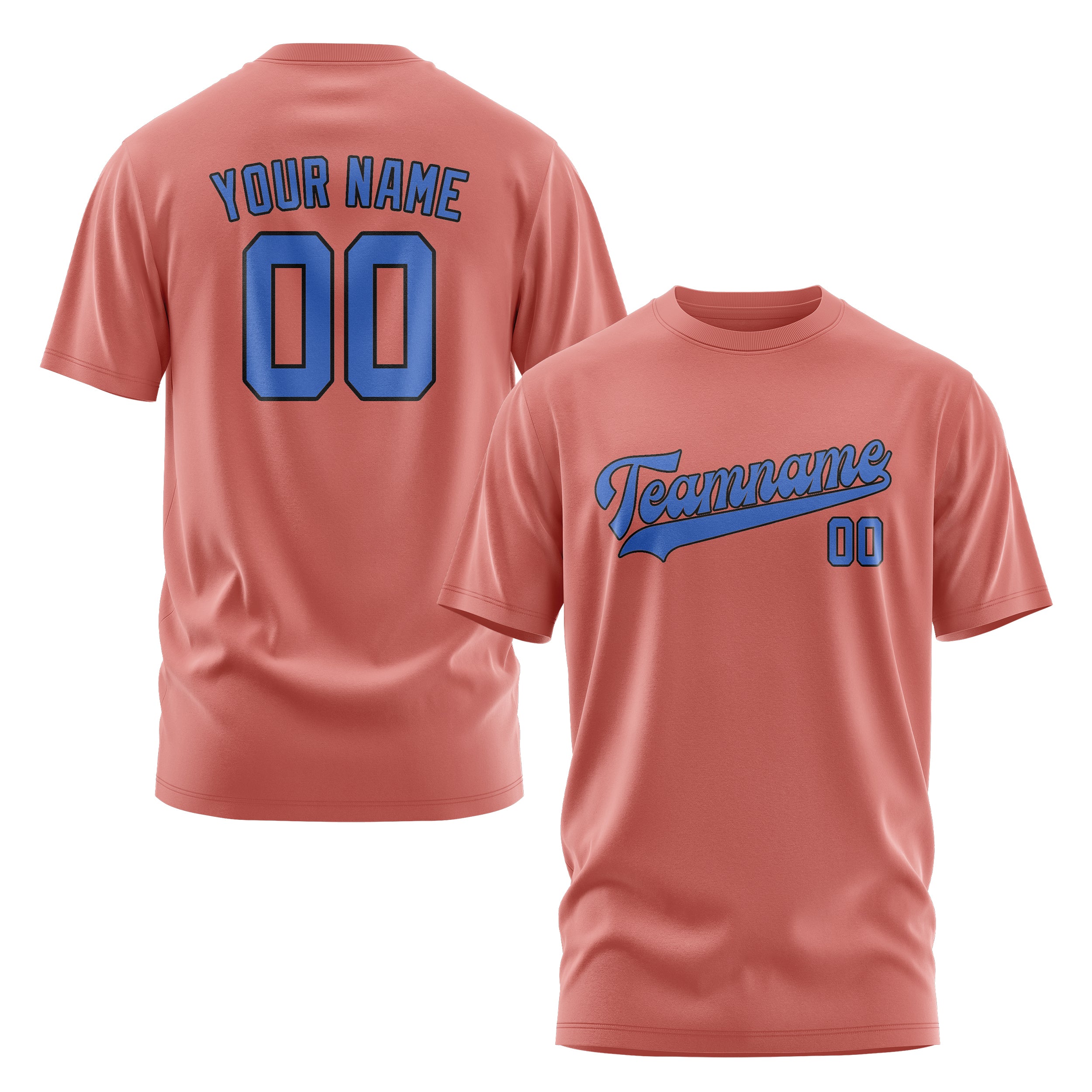 Custom Copper Rose Sky Blue T-Shirt
