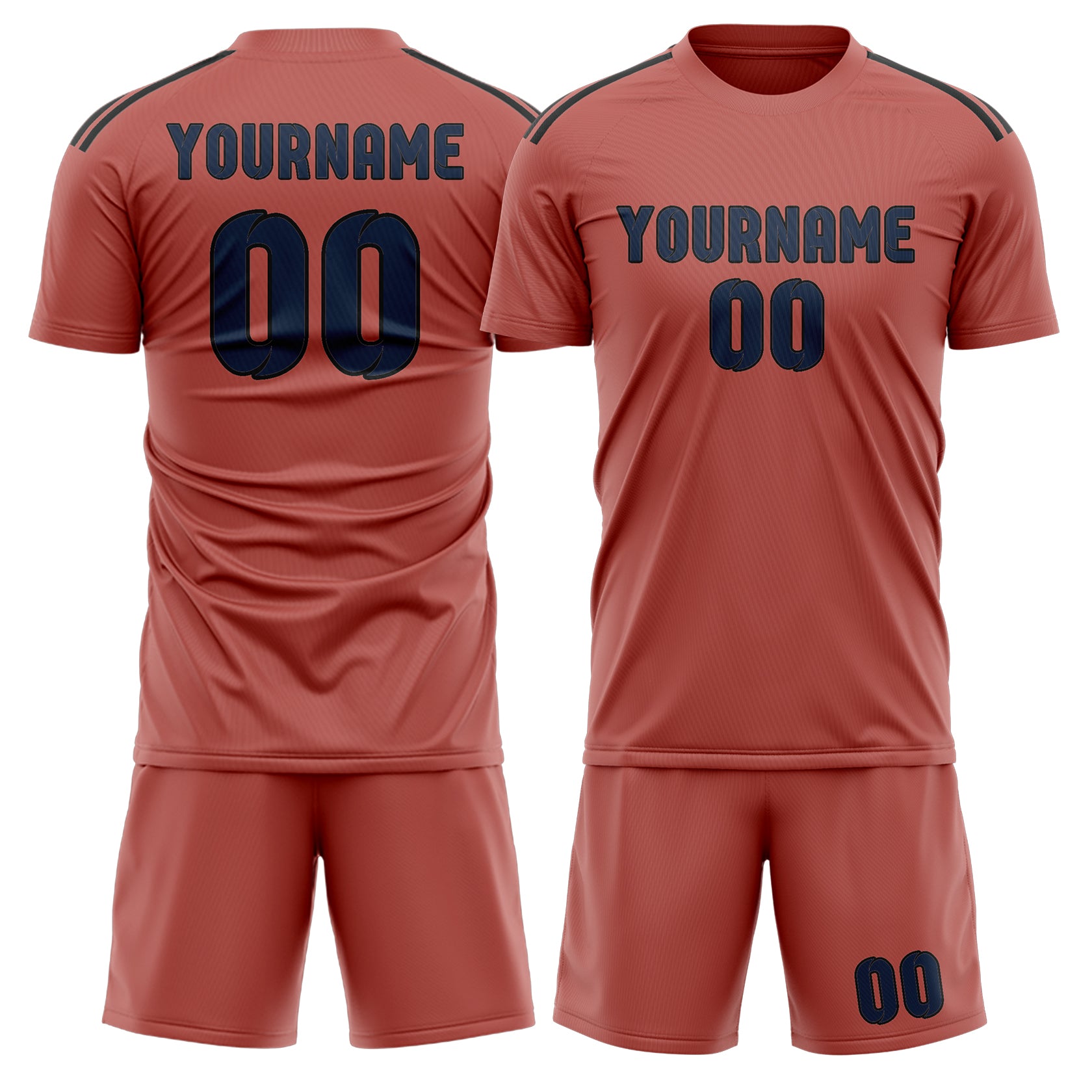Custom Copper Rose Blue Soccer Set