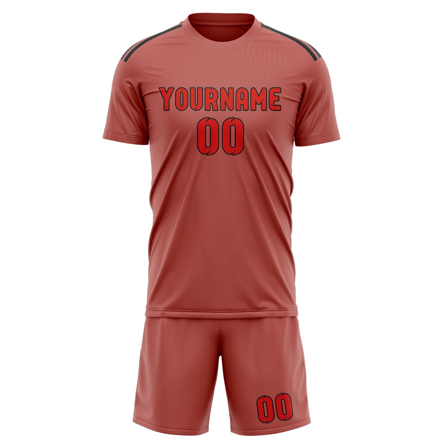 Custom Copper Rose Orange Red Soccer Set