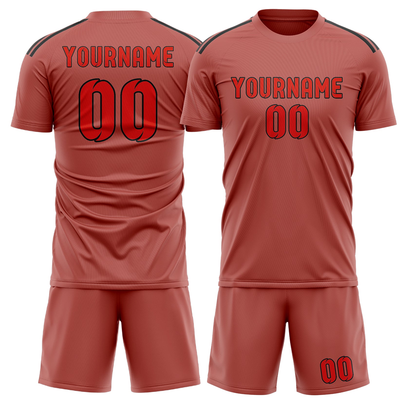 Custom Copper Rose Orange Red Soccer Set