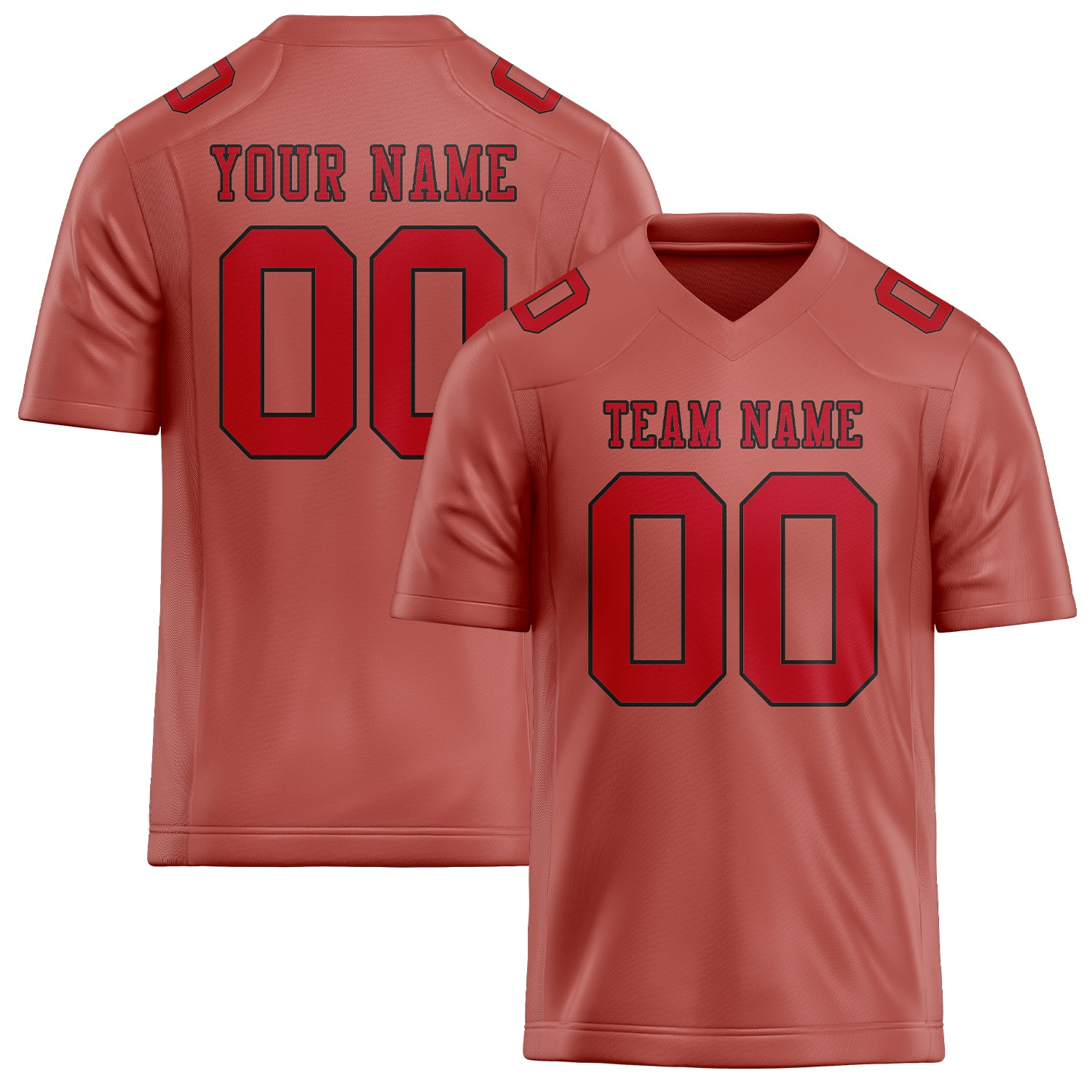 Custom Copper Rose Red Football Jersey