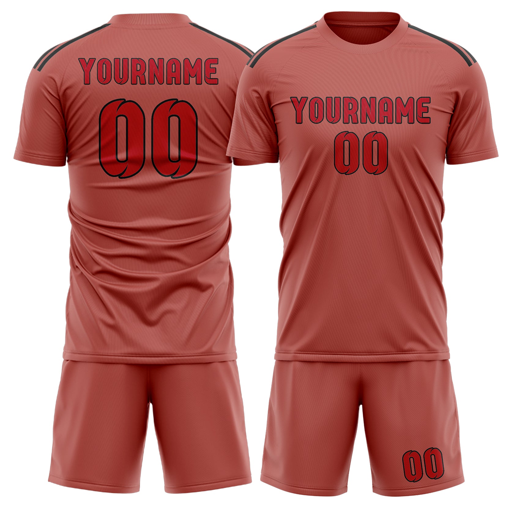 Custom Copper Rose Red Soccer Set