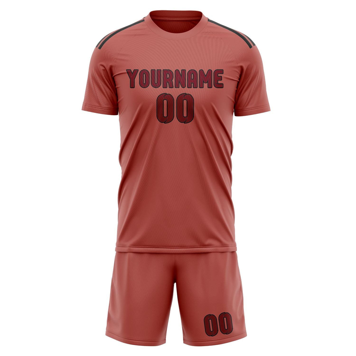 Custom Copper Rose Crimson Red Soccer Set
