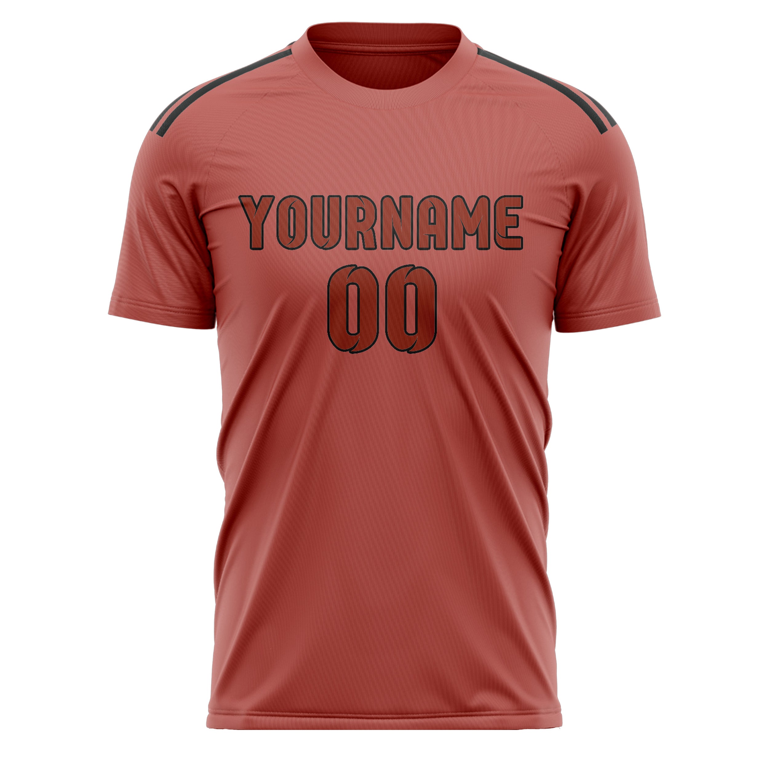 Custom Copper Rose Coral Red Soccer Jersey