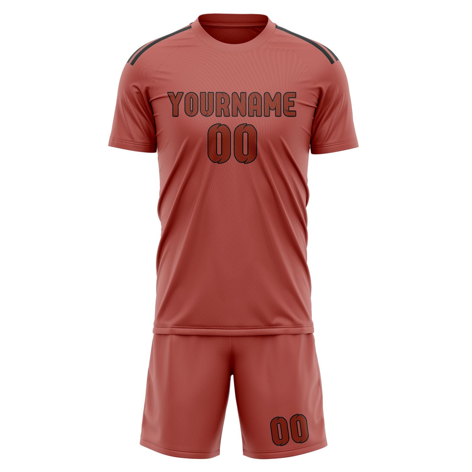 Custom Copper Rose Coral Red Soccer Set