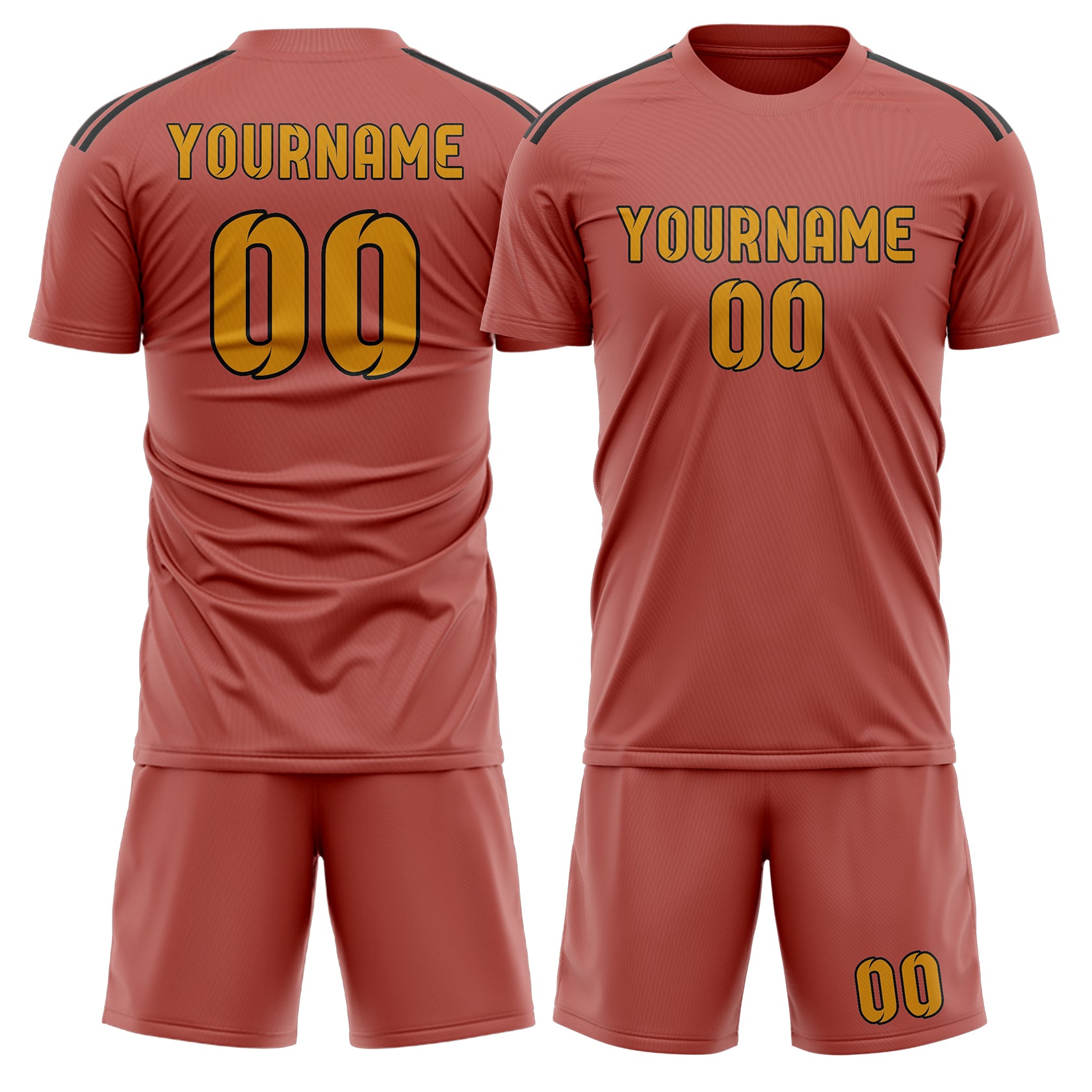 Custom Copper Rose Yellow Soccer Set