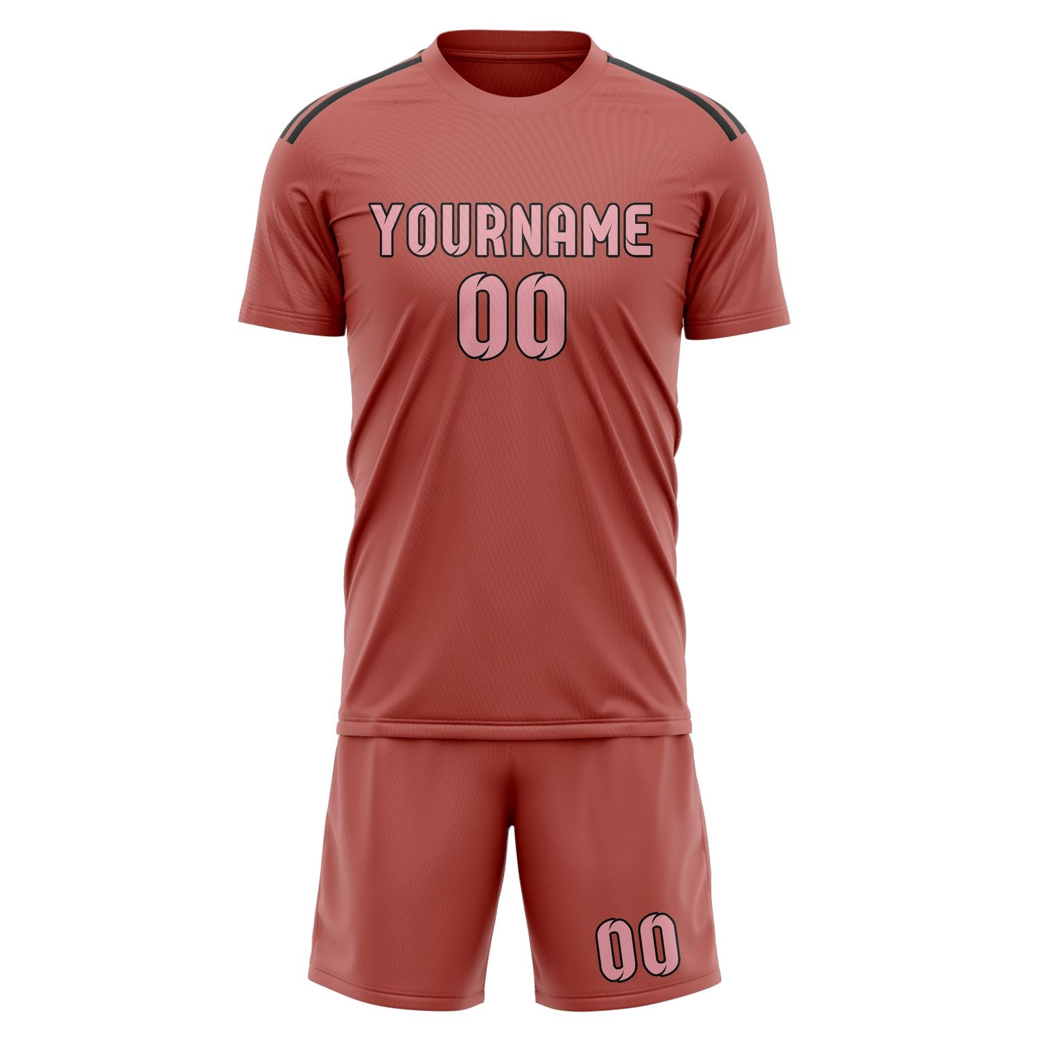 Custom Copper Rose Light Pink Soccer Set