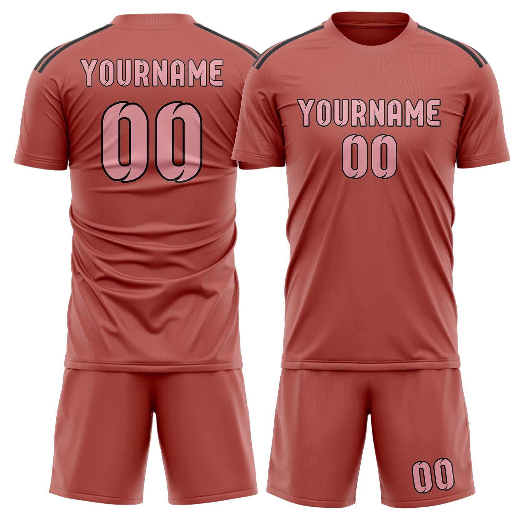 Custom Copper Rose Light Pink Soccer Set