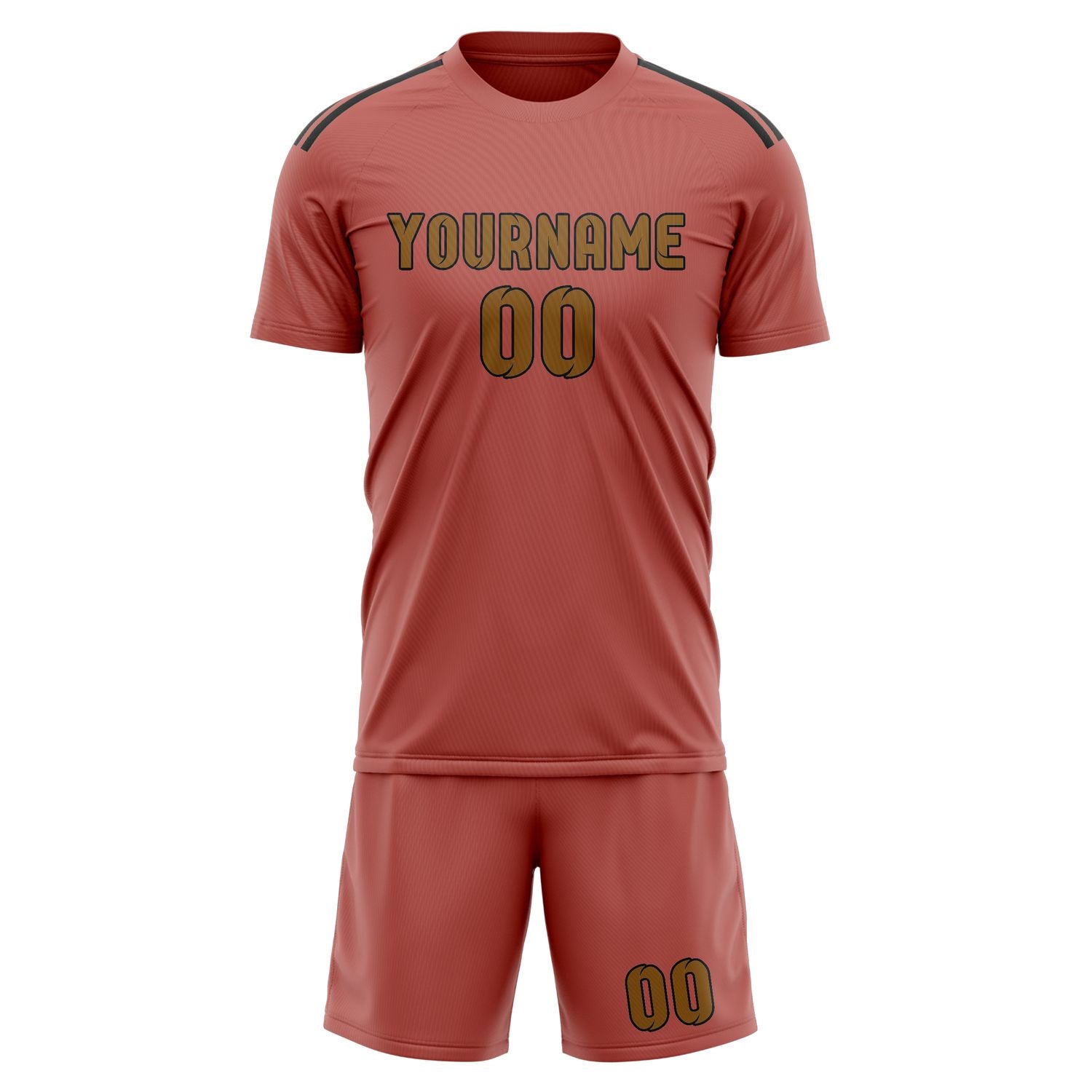 Custom Copper Rose Khaki Soccer Set