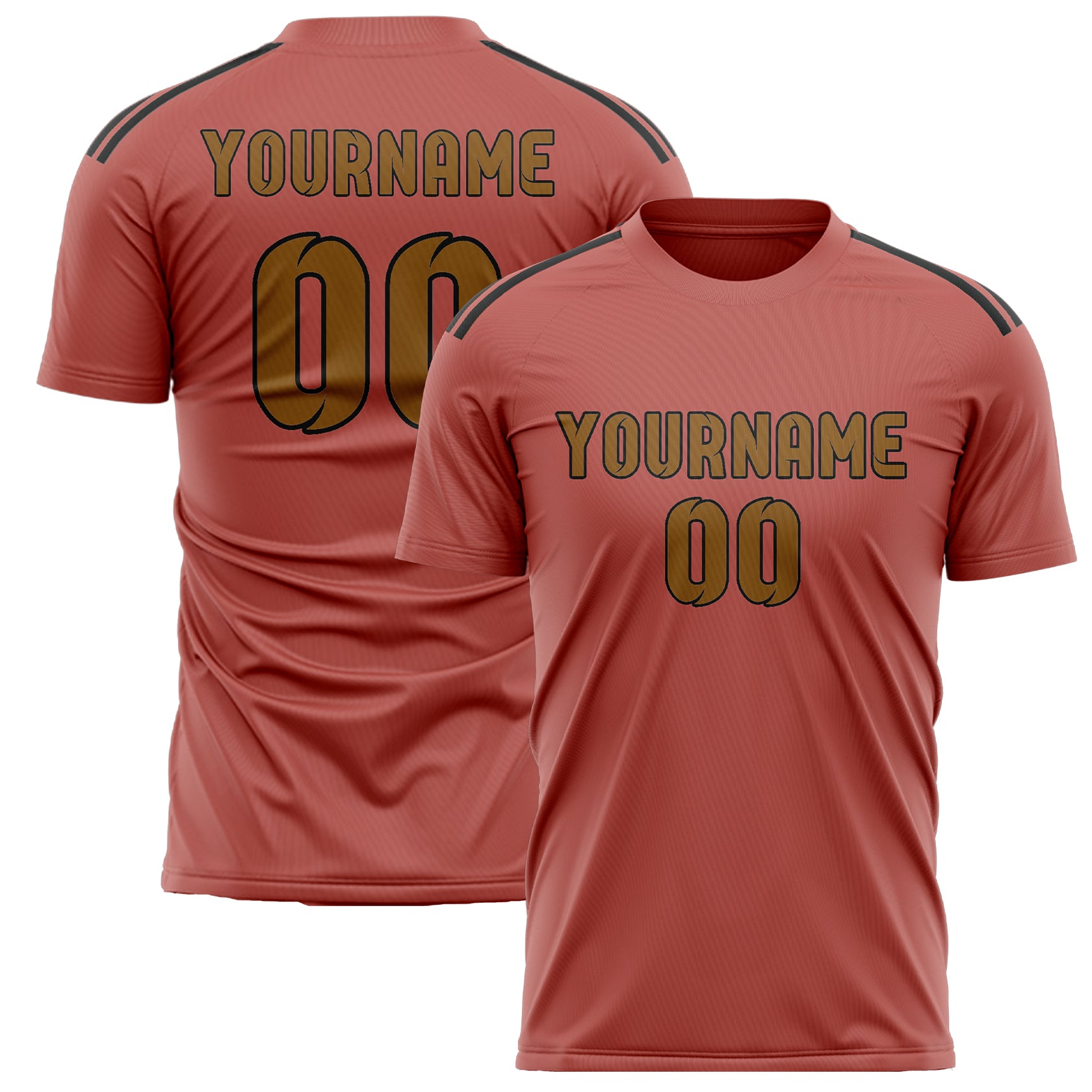 Custom Copper Rose Khaki Soccer Jersey
