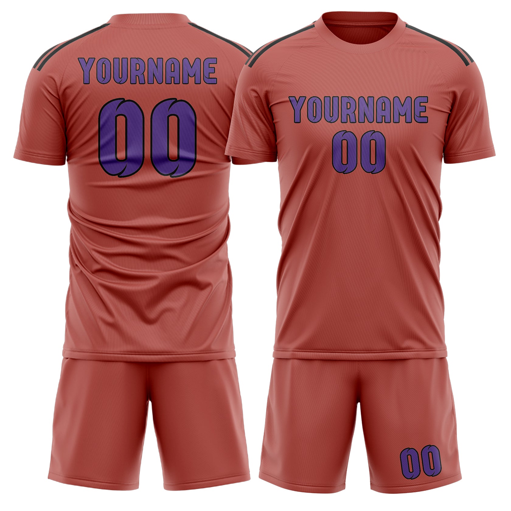 Custom Copper Rose Light Purple Soccer Set