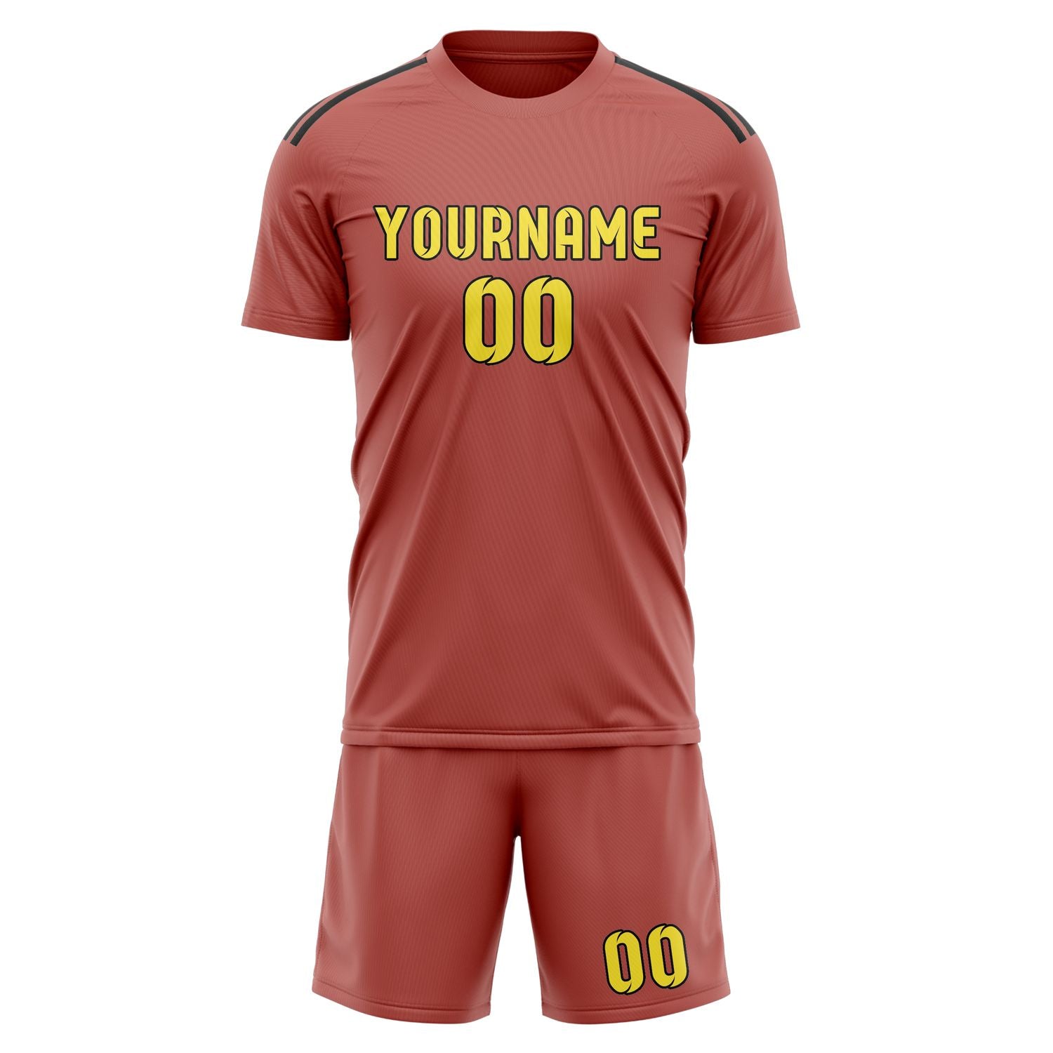 Custom Copper Rose Light Yellow Soccer Set