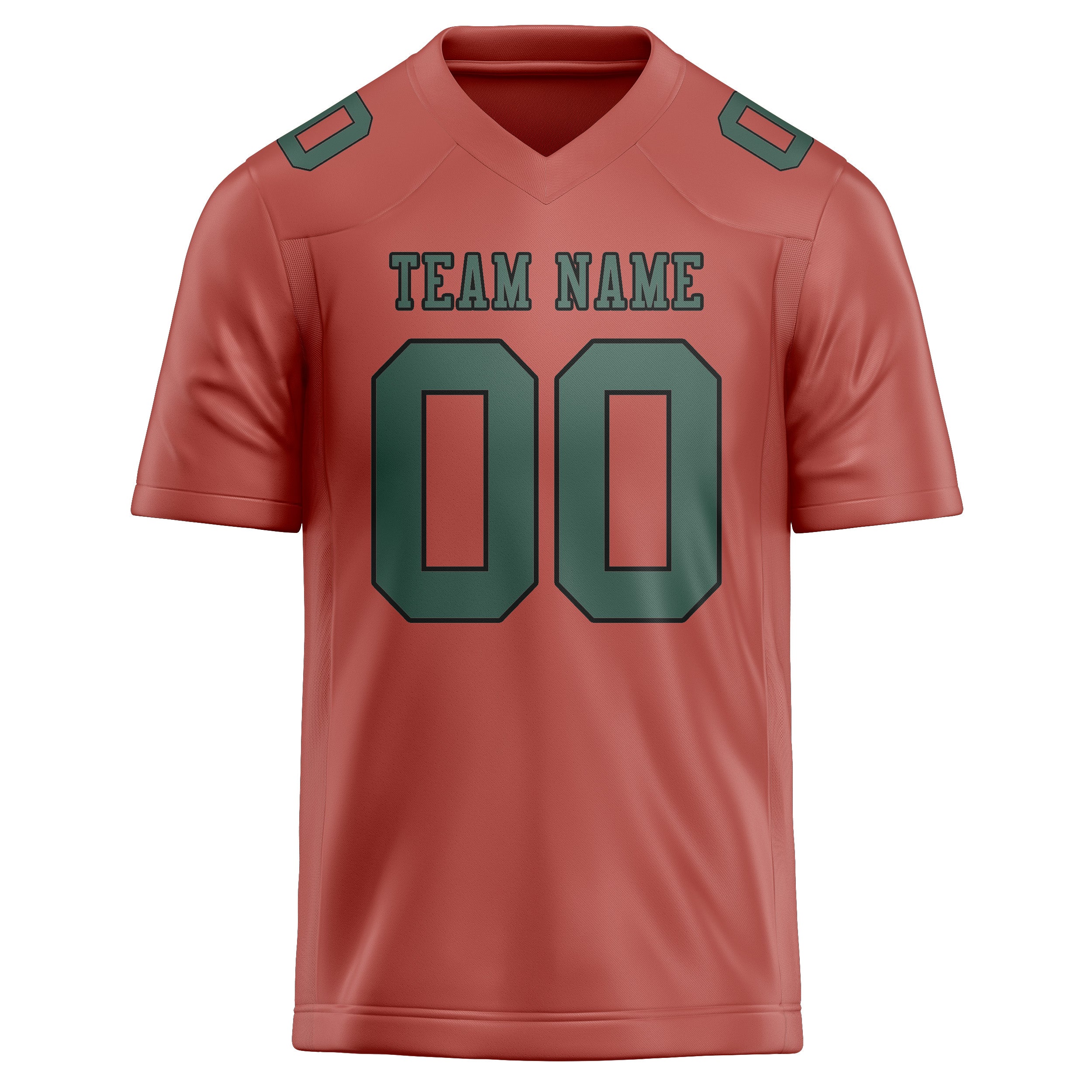 Custom Copper Rose Blue Green Football Jersey