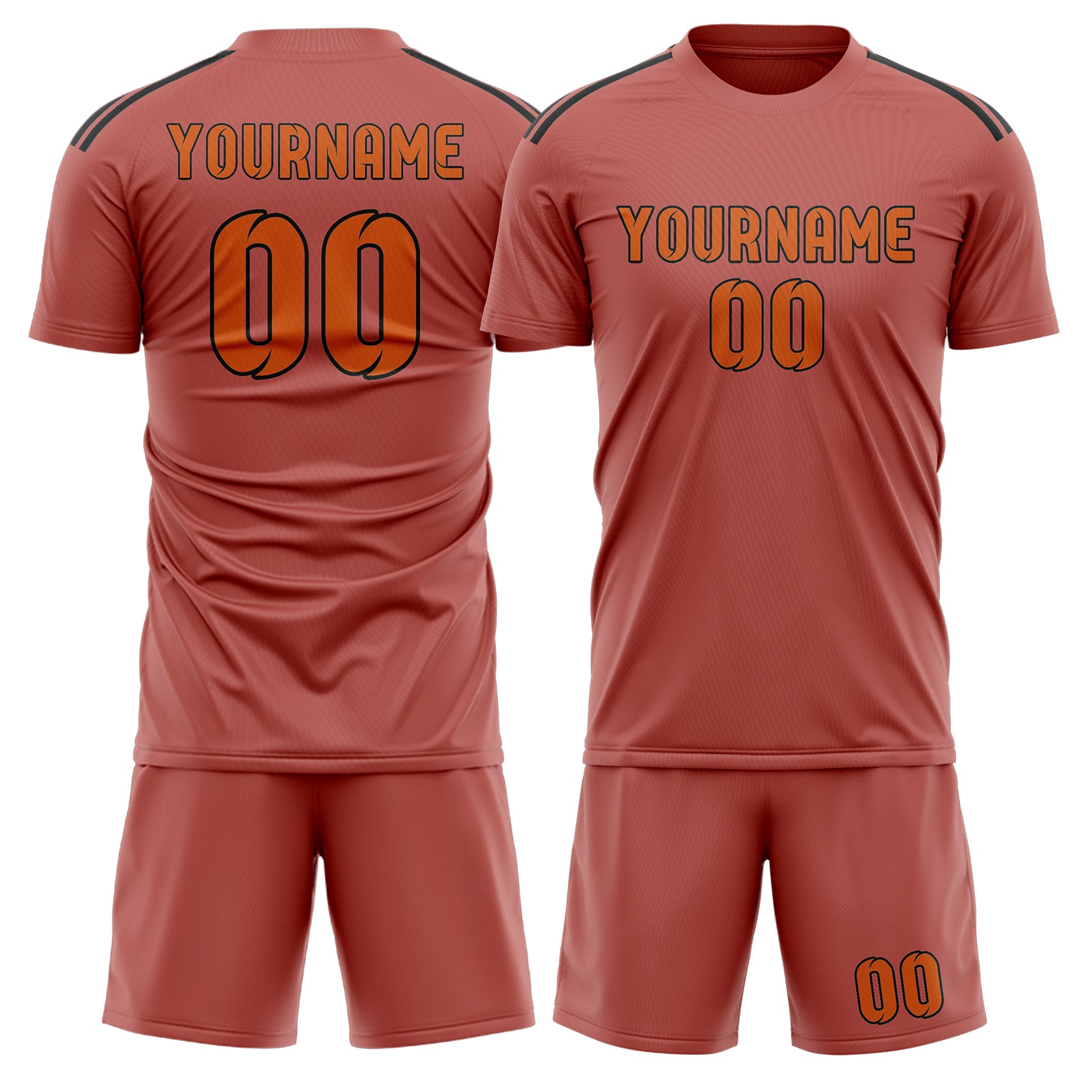 Custom Copper Rose Orange Soccer Set