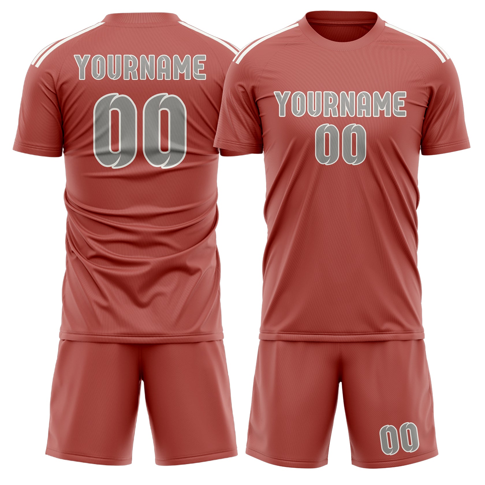 Custom Copper Rose Gray Soccer Set