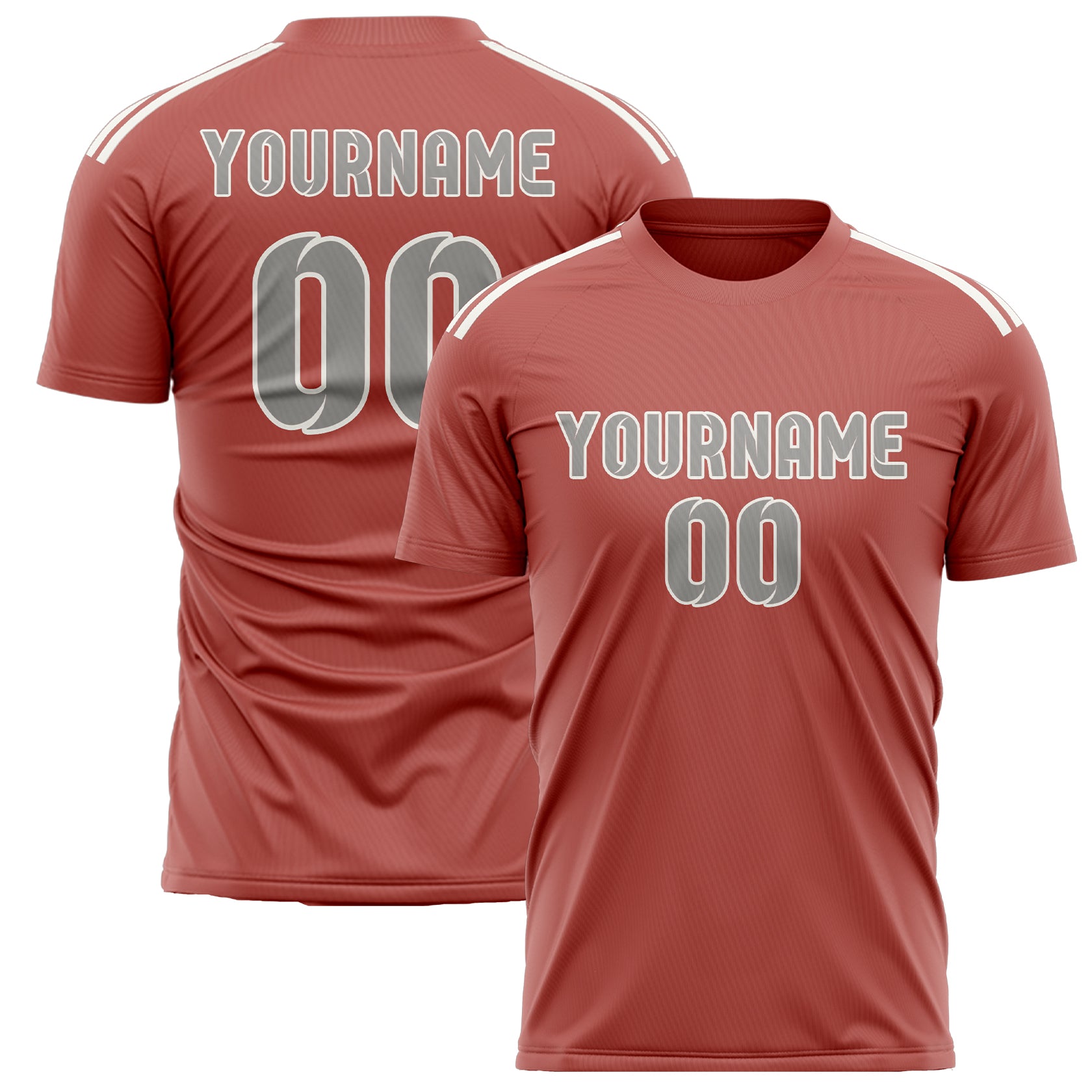 Custom Copper Rose Gray Soccer Jersey