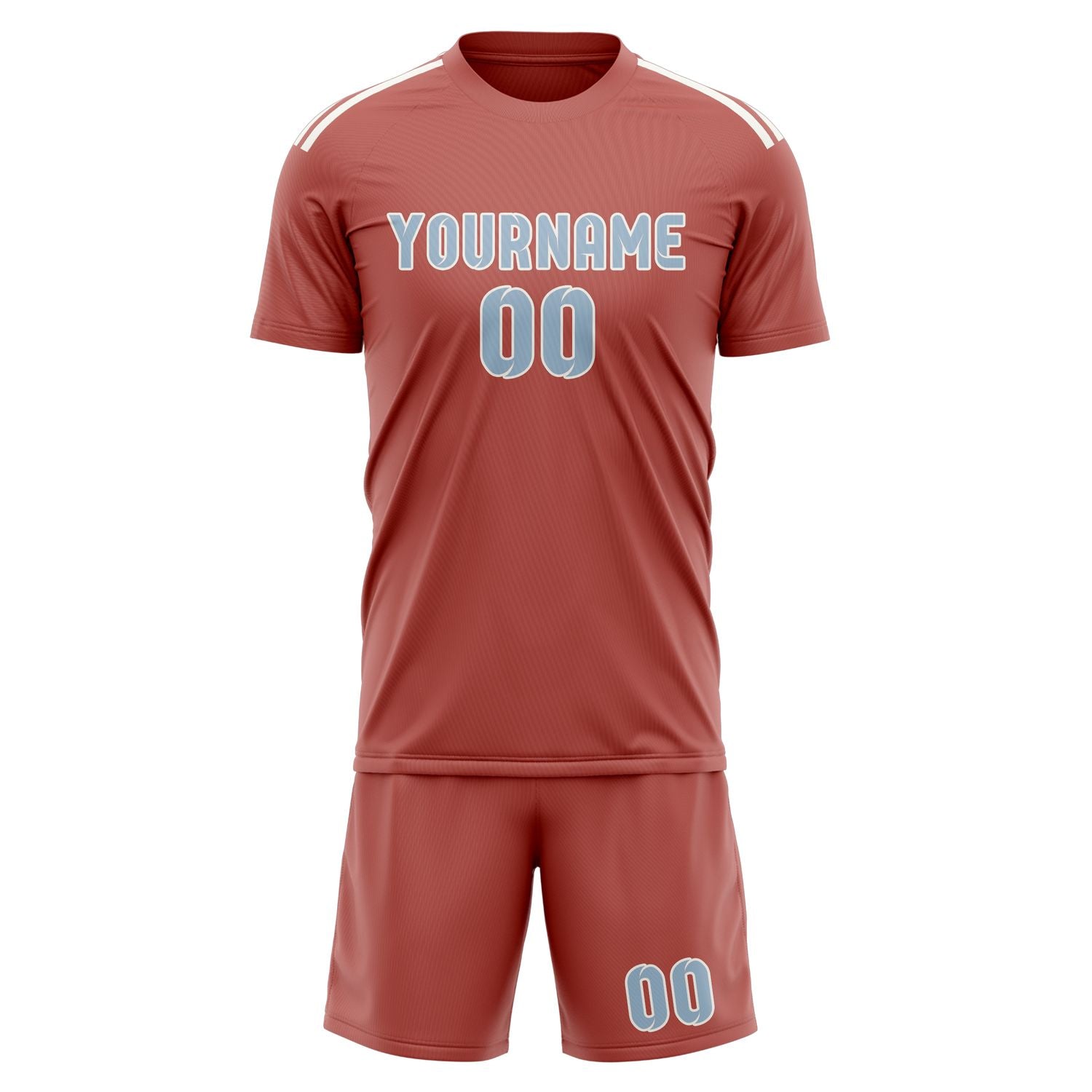 Custom Copper Rose Light Blue Soccer Set