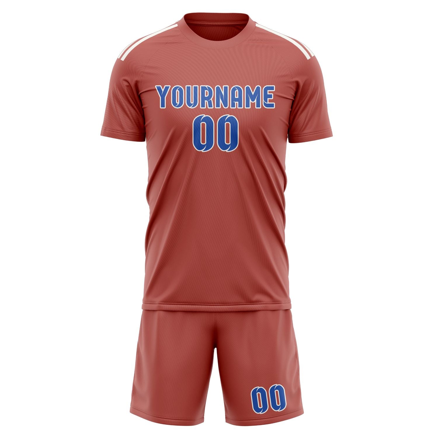 Custom Copper Rose Sky Blue Soccer Set