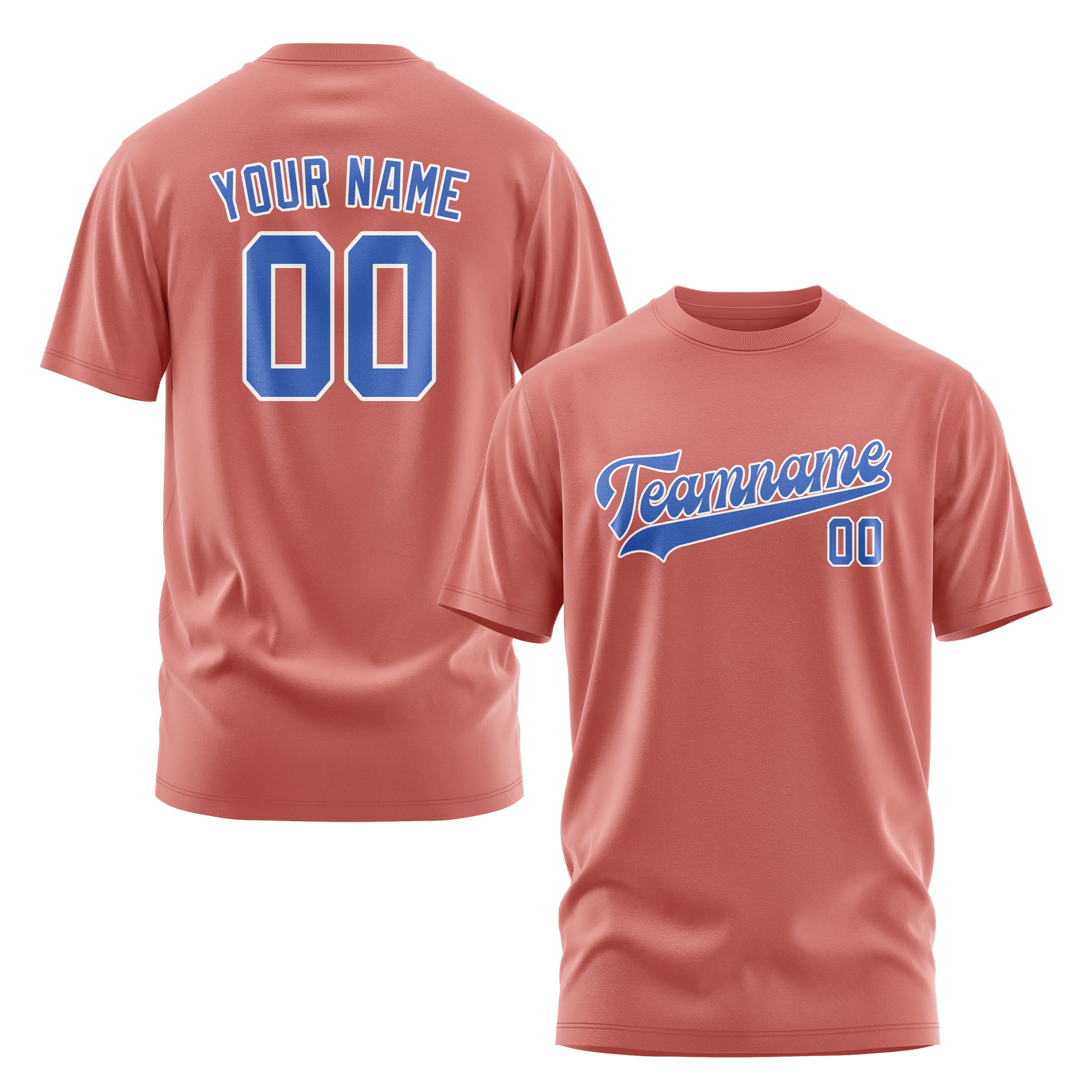 Custom Copper Rose Sky Blue T-Shirt