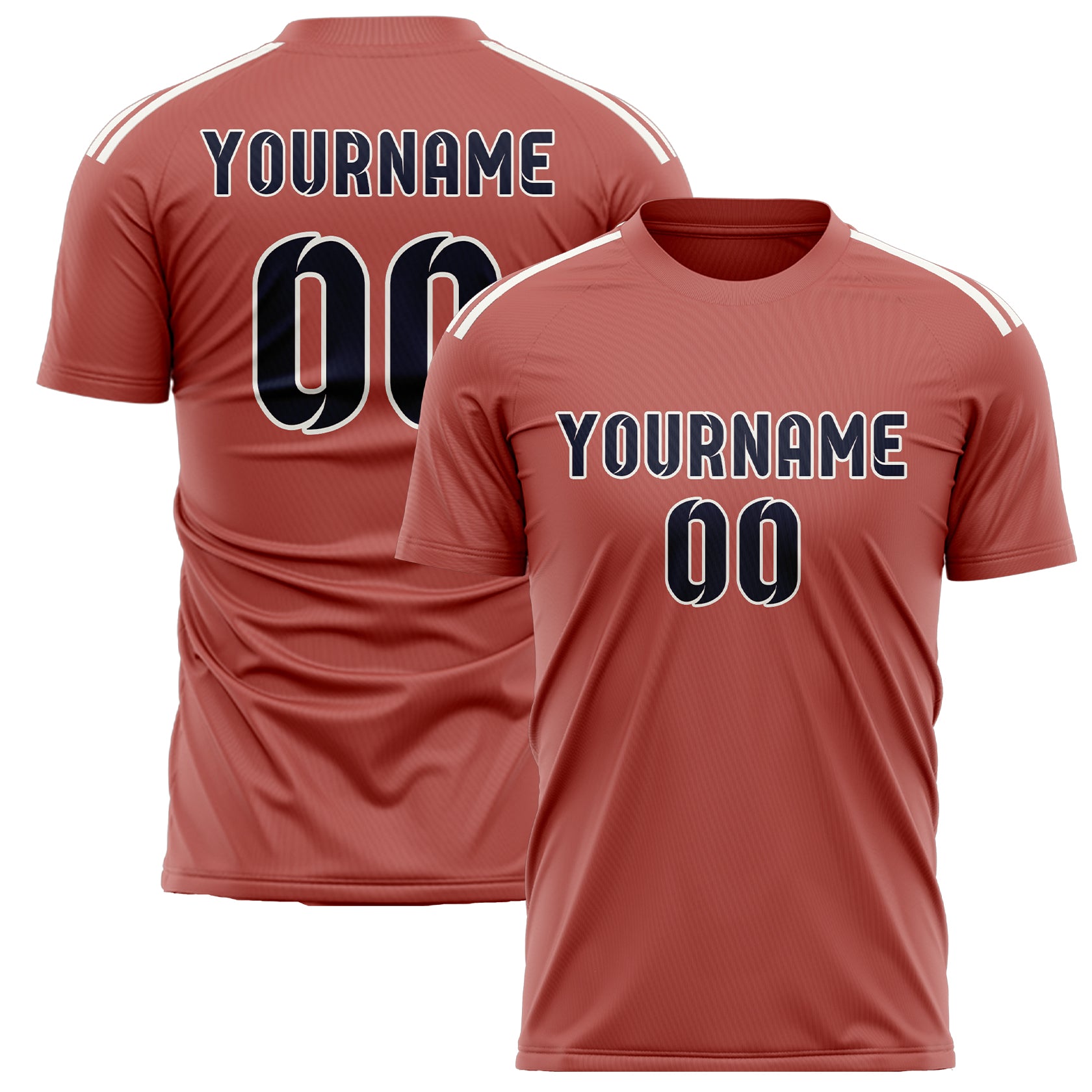 Custom Copper Rose Navy Soccer Jersey