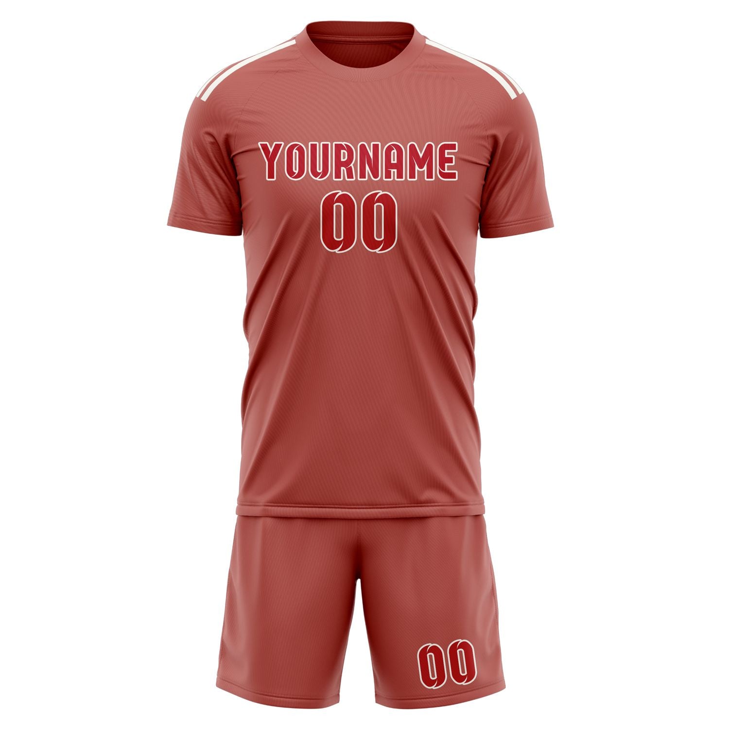 Custom Copper Rose Red Soccer Set