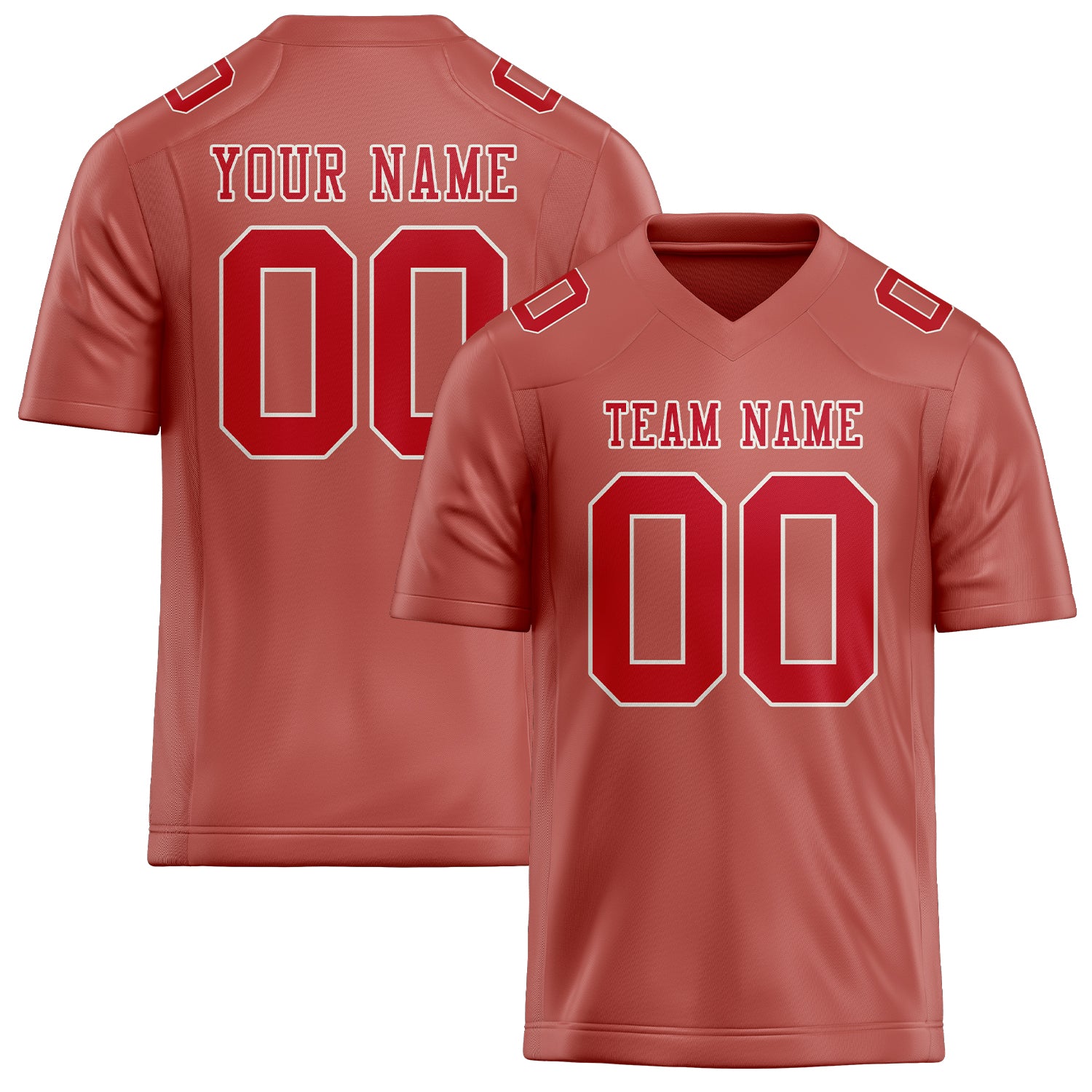 Custom Copper Rose Red Football Jersey