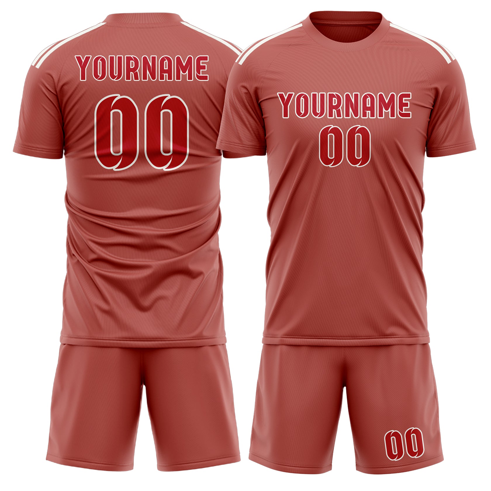 Custom Copper Rose Red Soccer Set