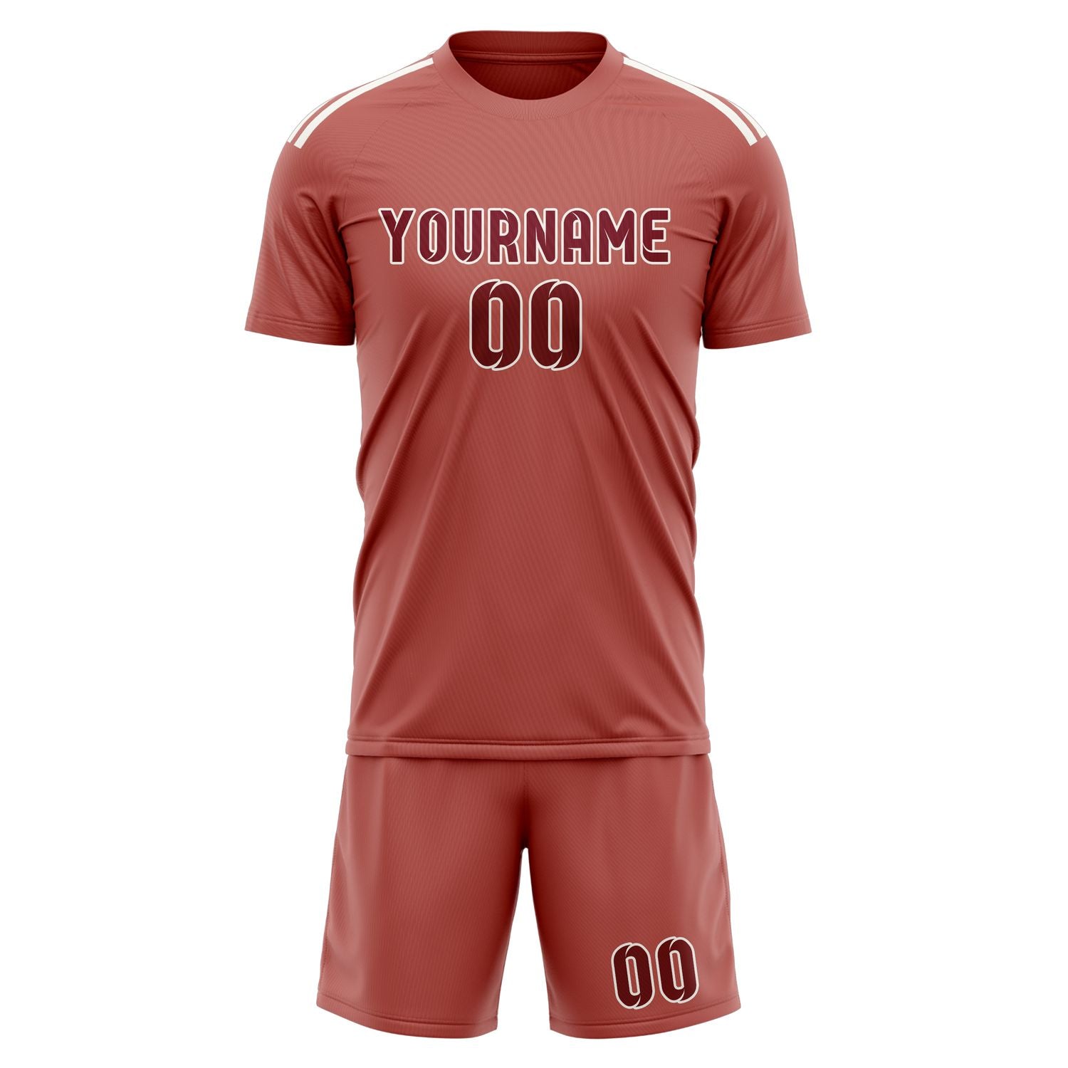 Custom Copper Rose Crimson Red Soccer Set
