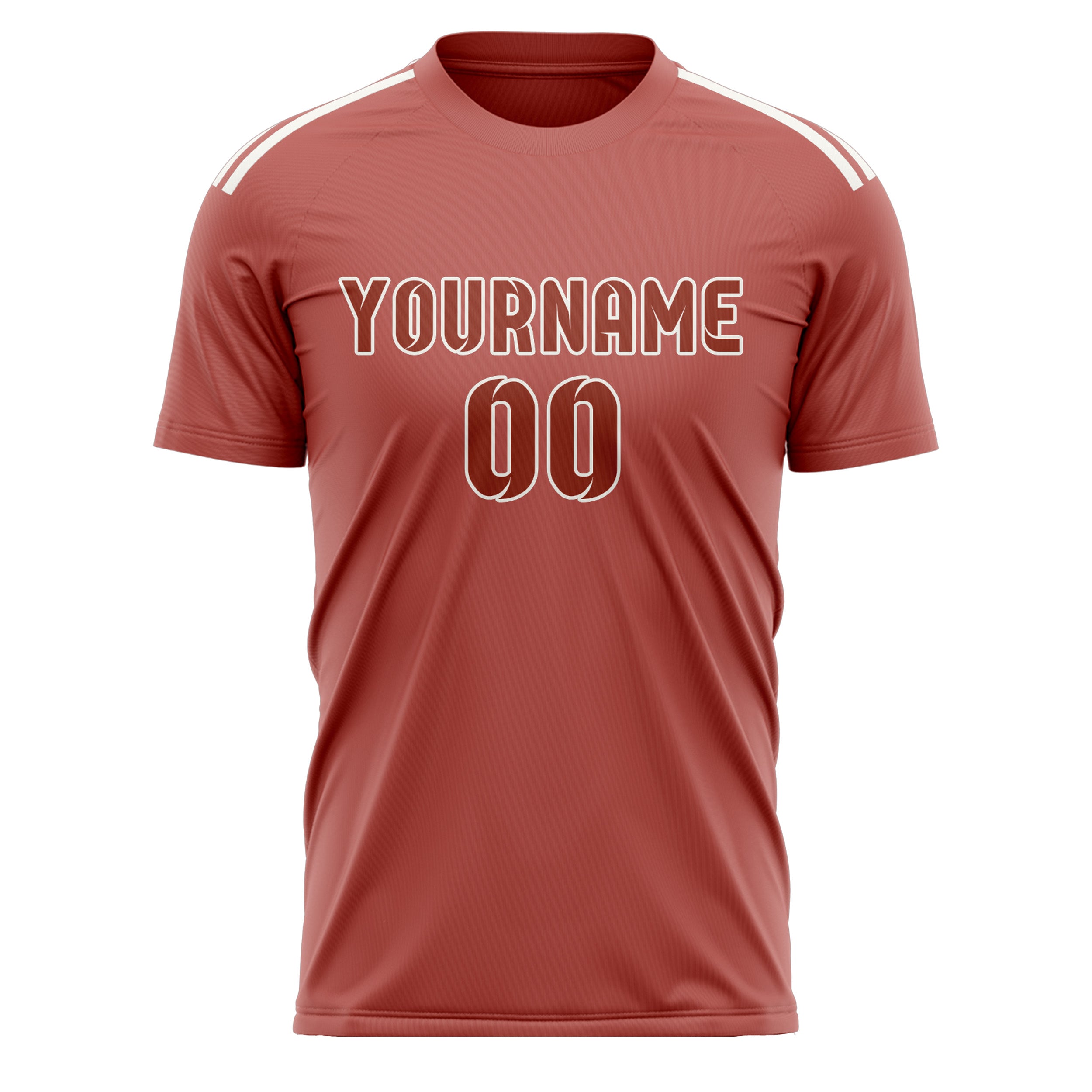 Custom Copper Rose Coral Red Soccer Jersey