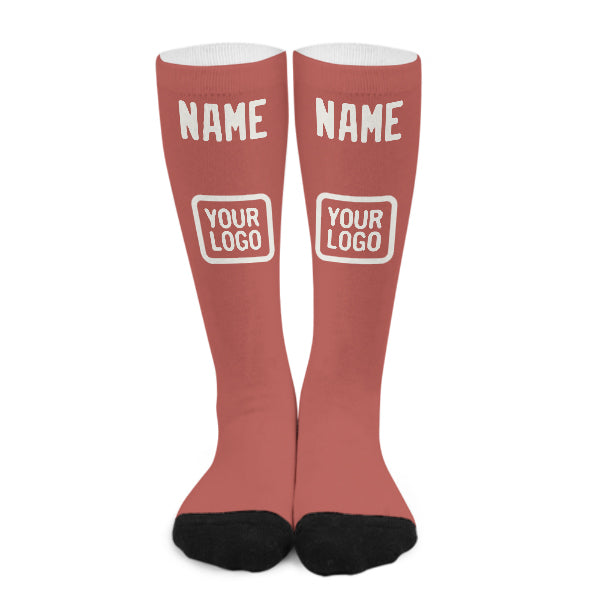 Custom Copper Rose White Knee-High Sock