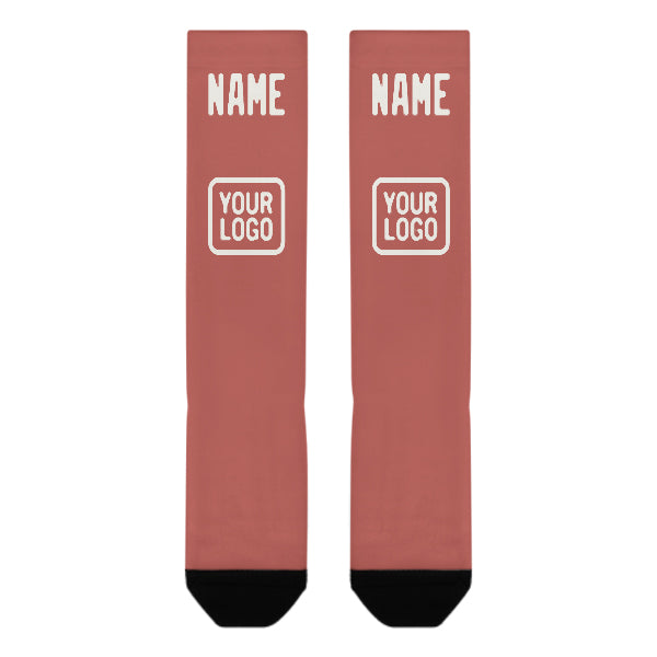 Custom Copper Rose White Knee-High Sock