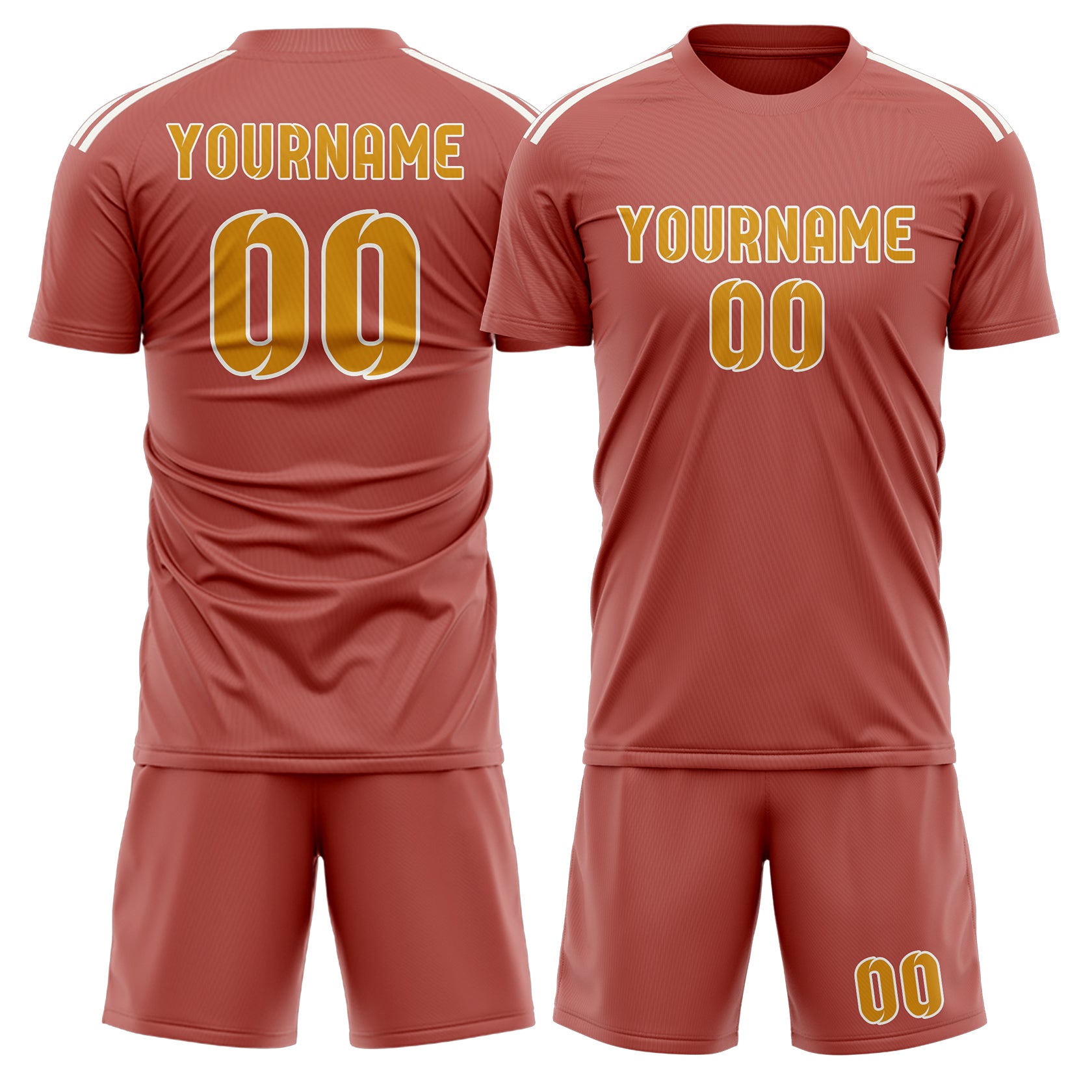 Custom Copper Rose Yellow Soccer Set