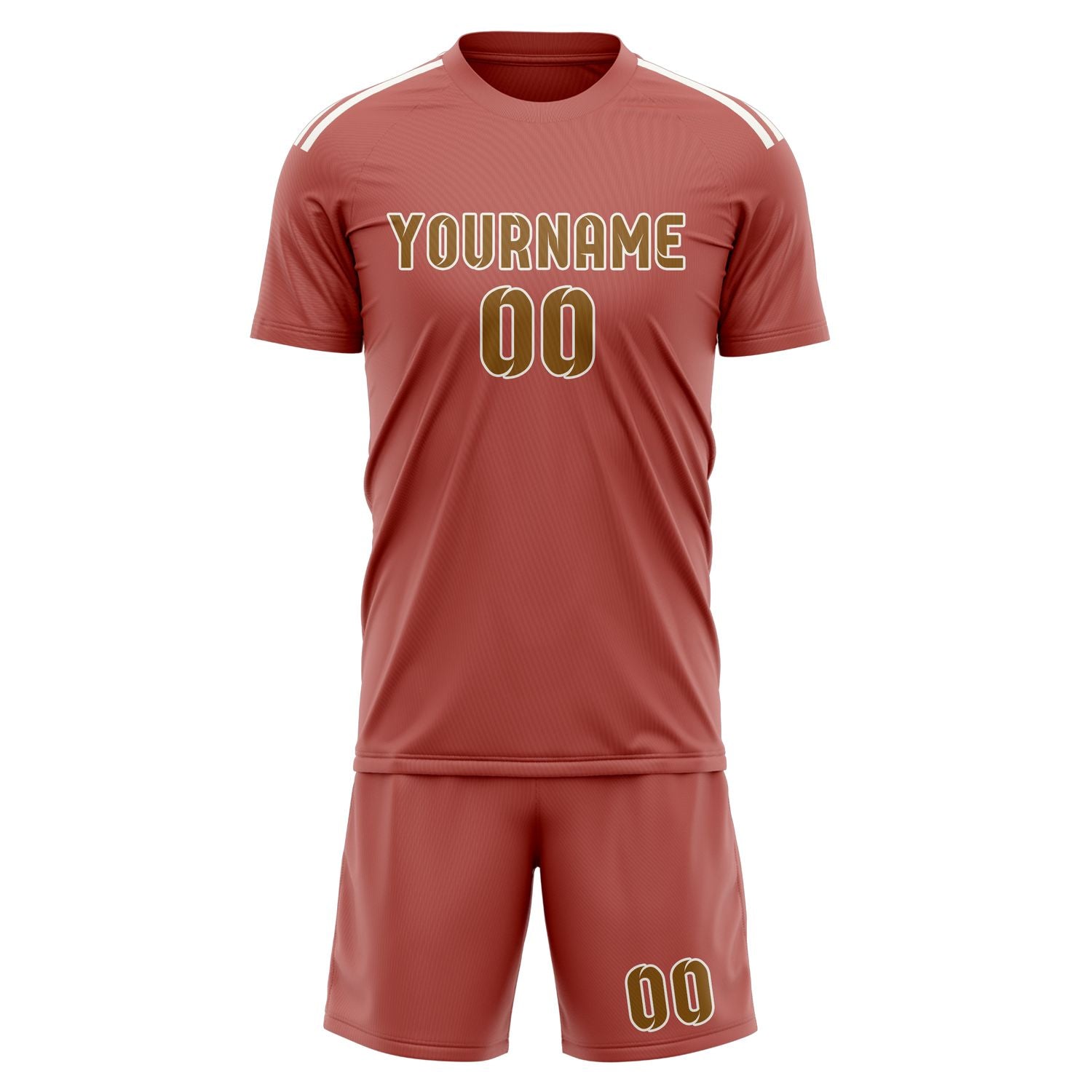 Custom Copper Rose Khaki Soccer Set