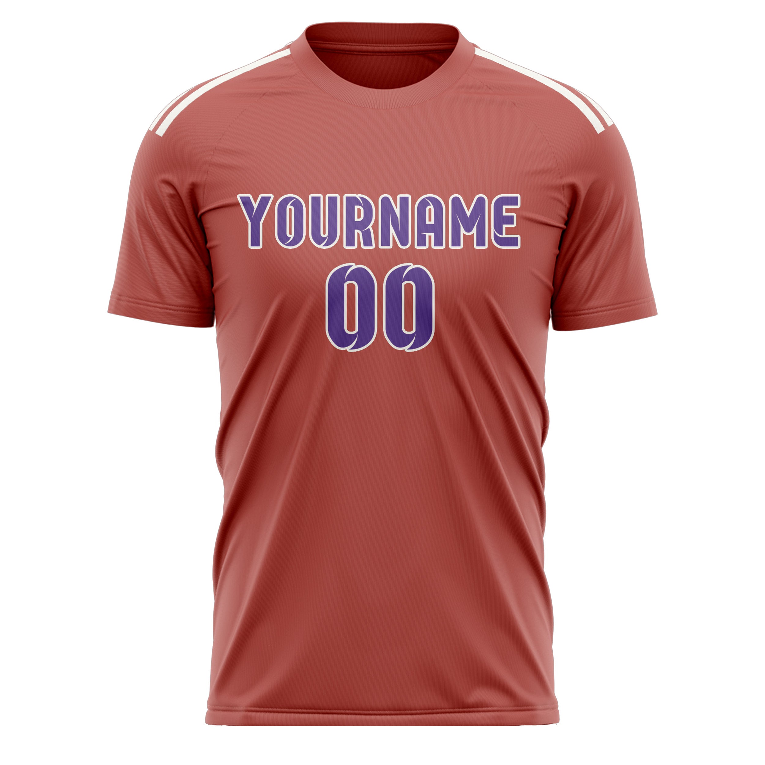 Custom Copper Rose Light Purple Soccer Jersey
