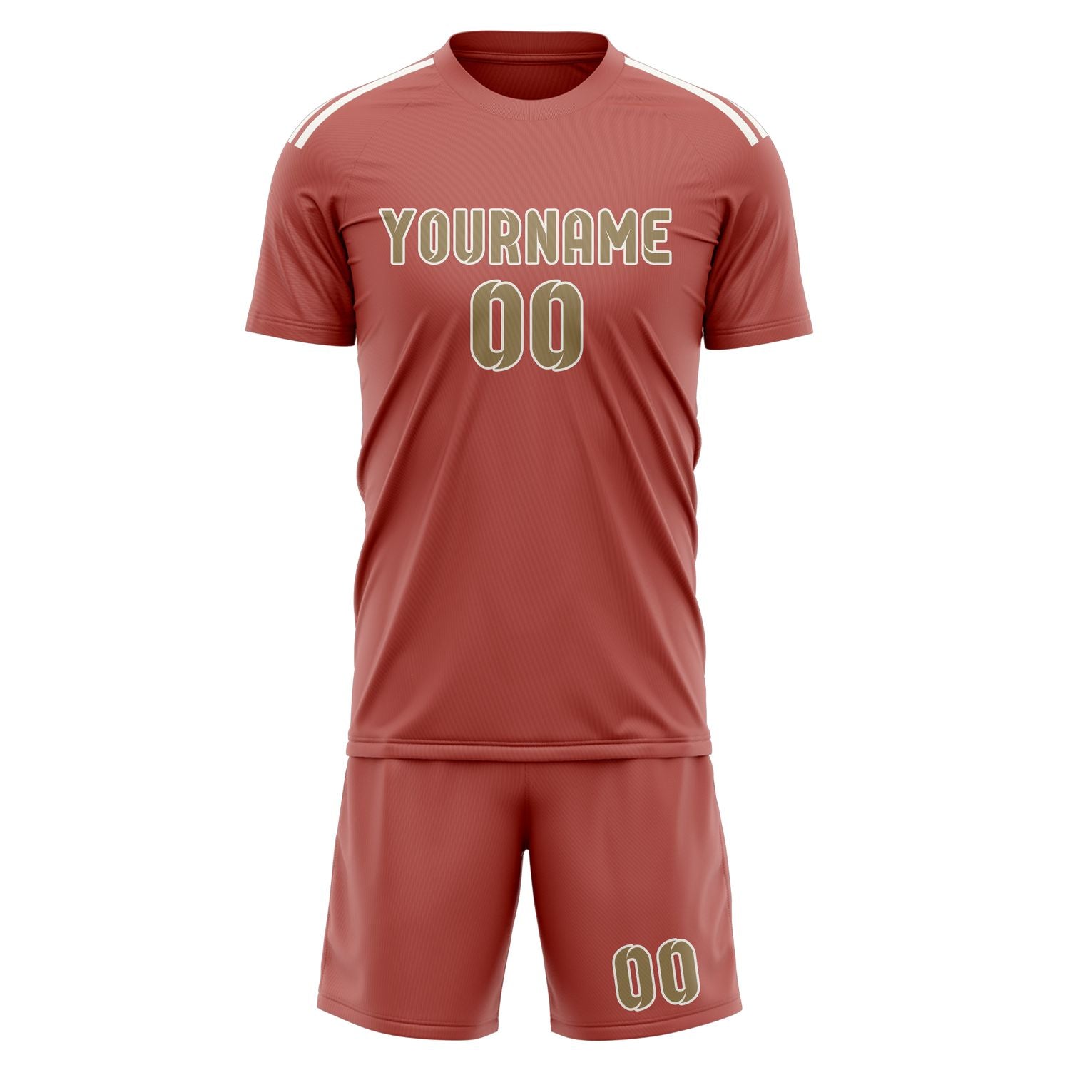 Custom Copper Rose Light Khaki Soccer Set