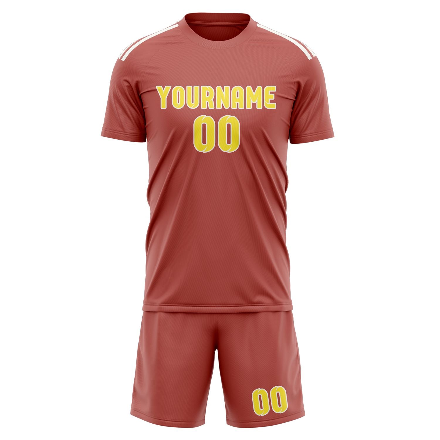Custom Copper Rose Light Yellow Soccer Set
