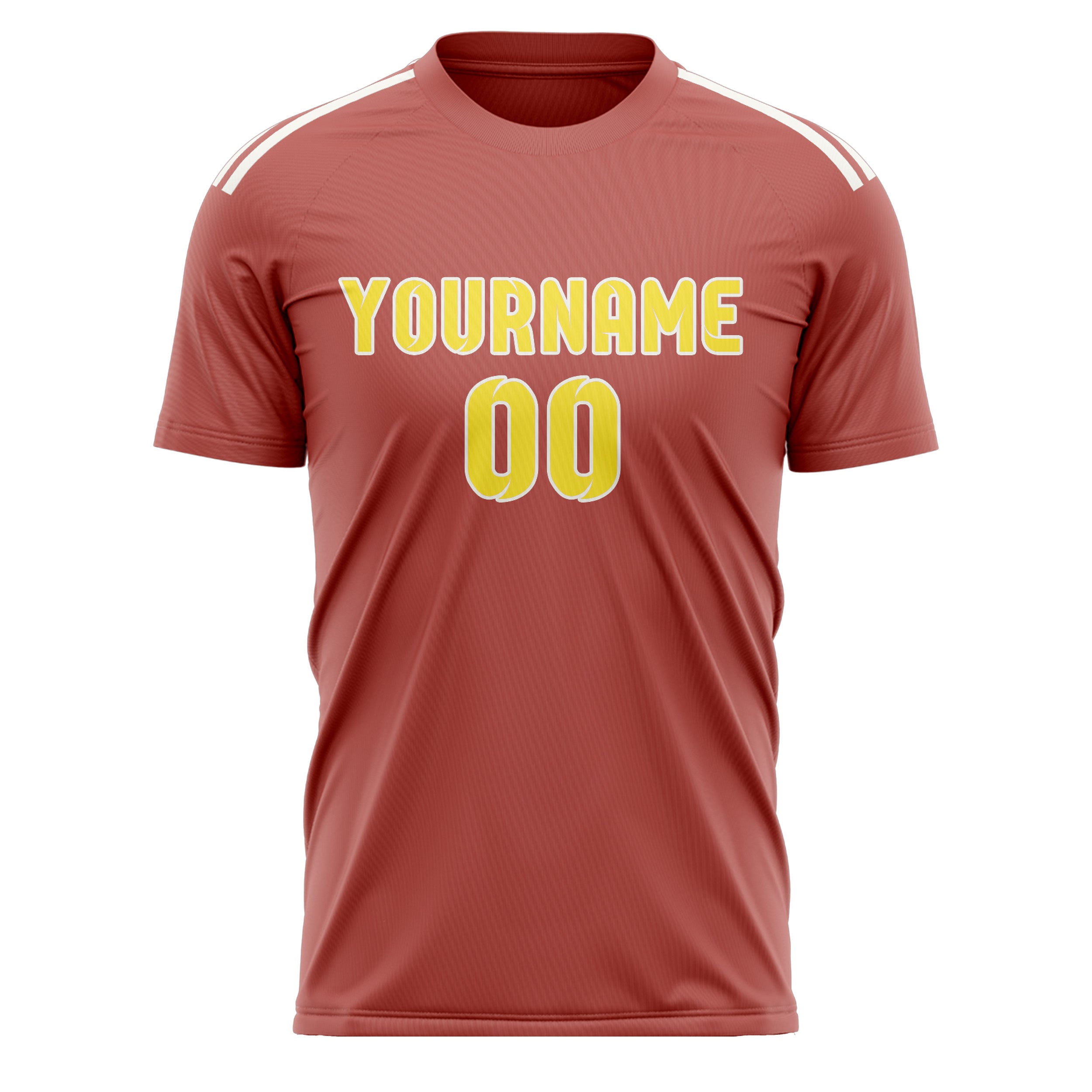 Custom Copper Rose Light Yellow Soccer Jersey