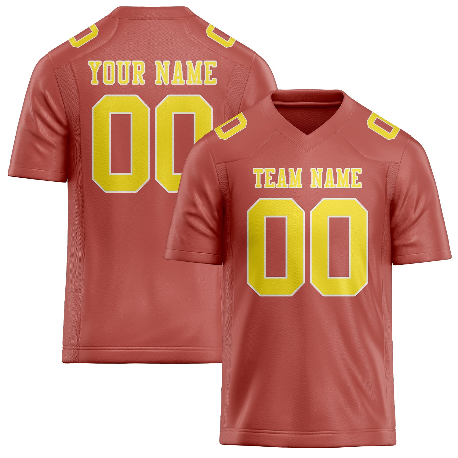 Custom Copper Rose Light Yellow Football Jersey