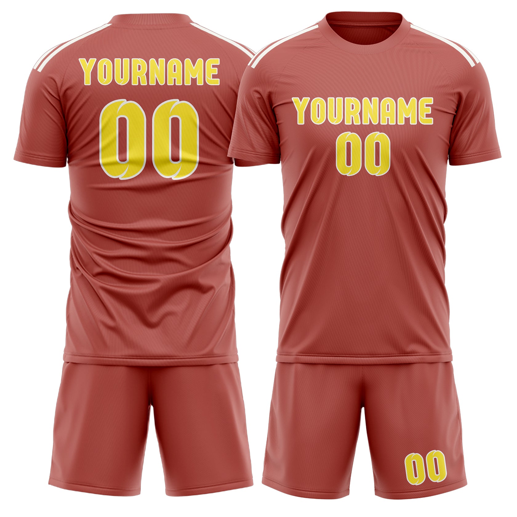Custom Copper Rose Light Yellow Soccer Set